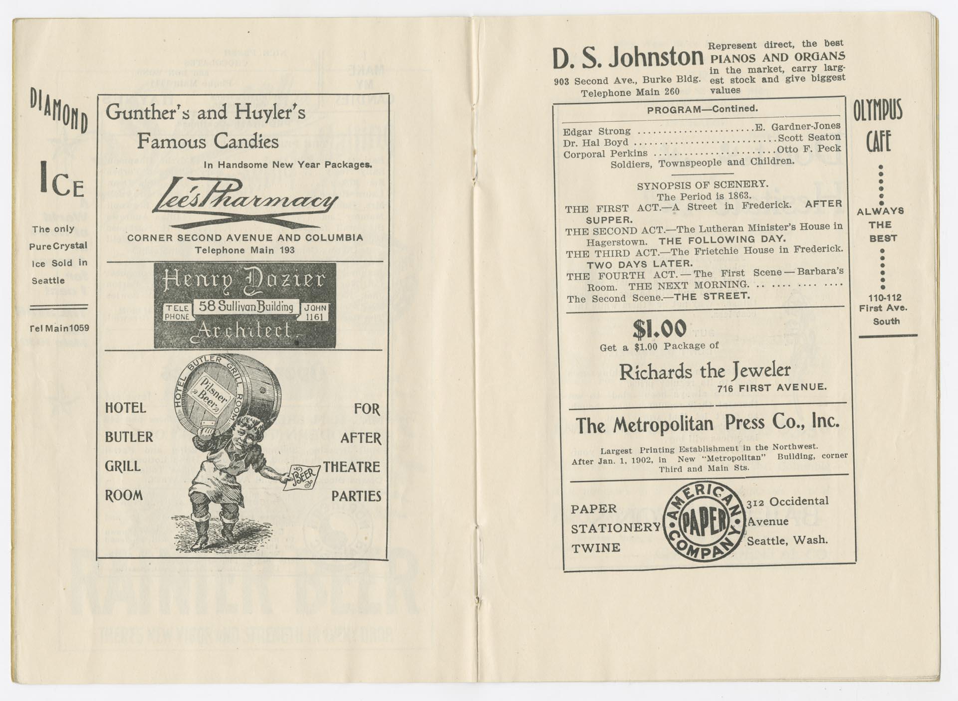Image of Grand Opera House program, Seattle, 1902