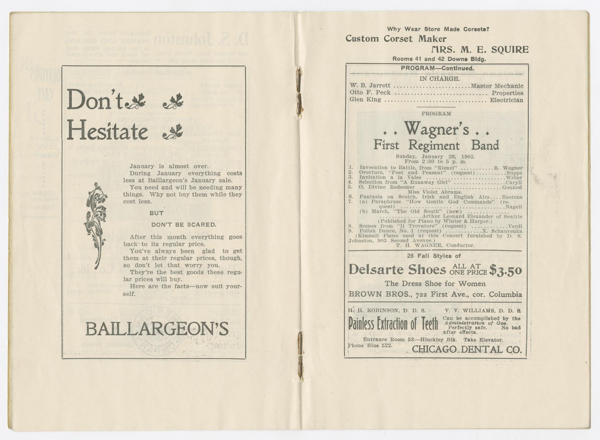 Image of Grand Opera House program, Seattle, 1902