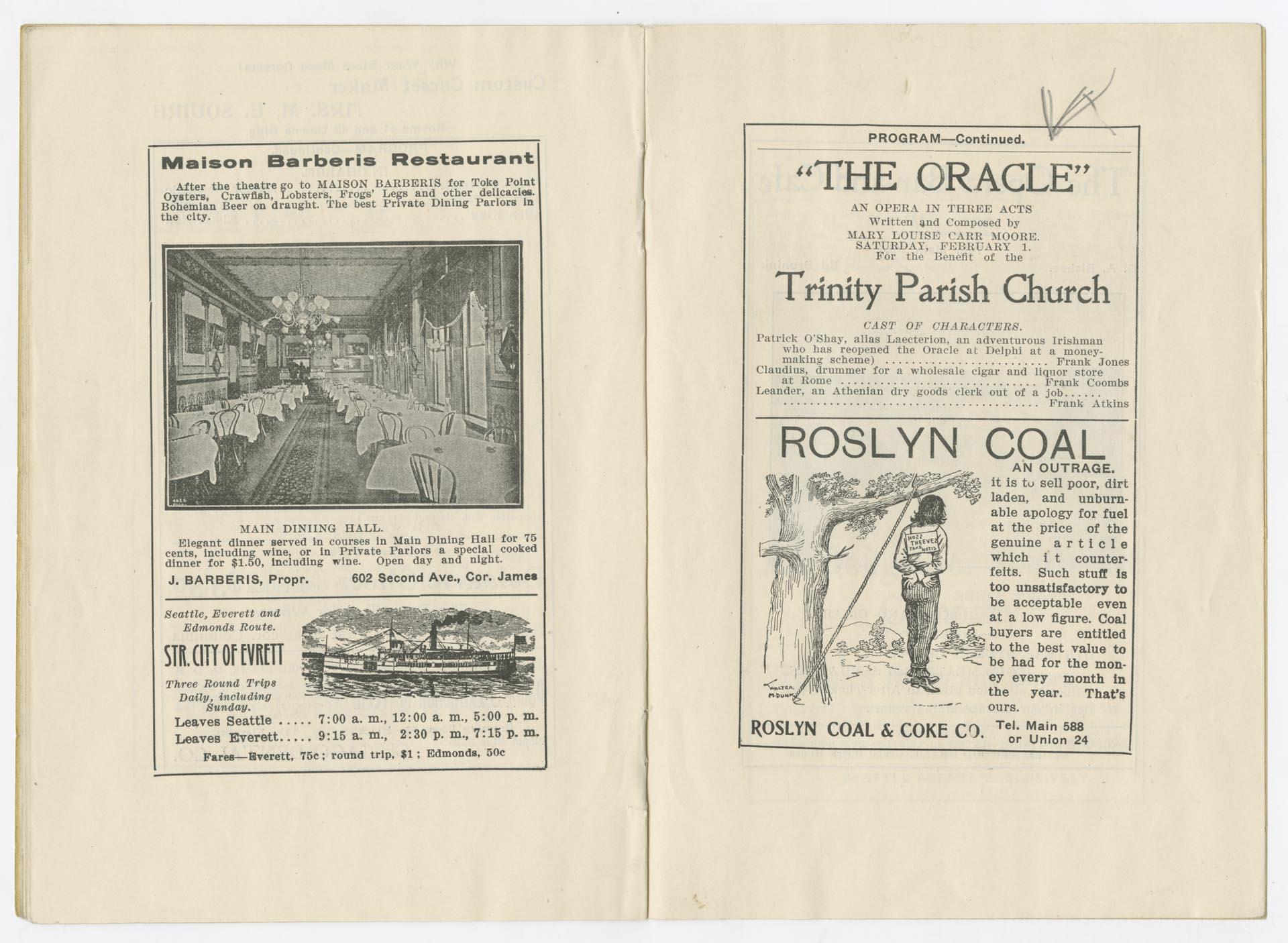 Image of Grand Opera House program, Seattle, 1902