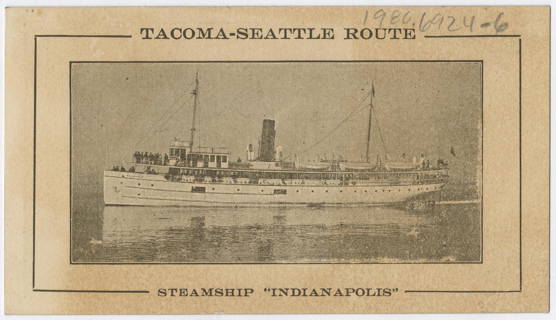 Image of Steamship Indianapolis ticket, circa 1906