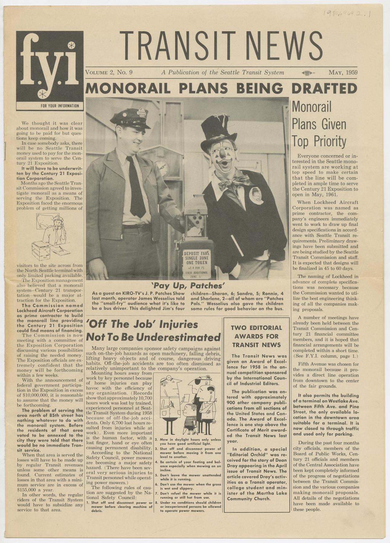 Image of Transit News, May, 1959