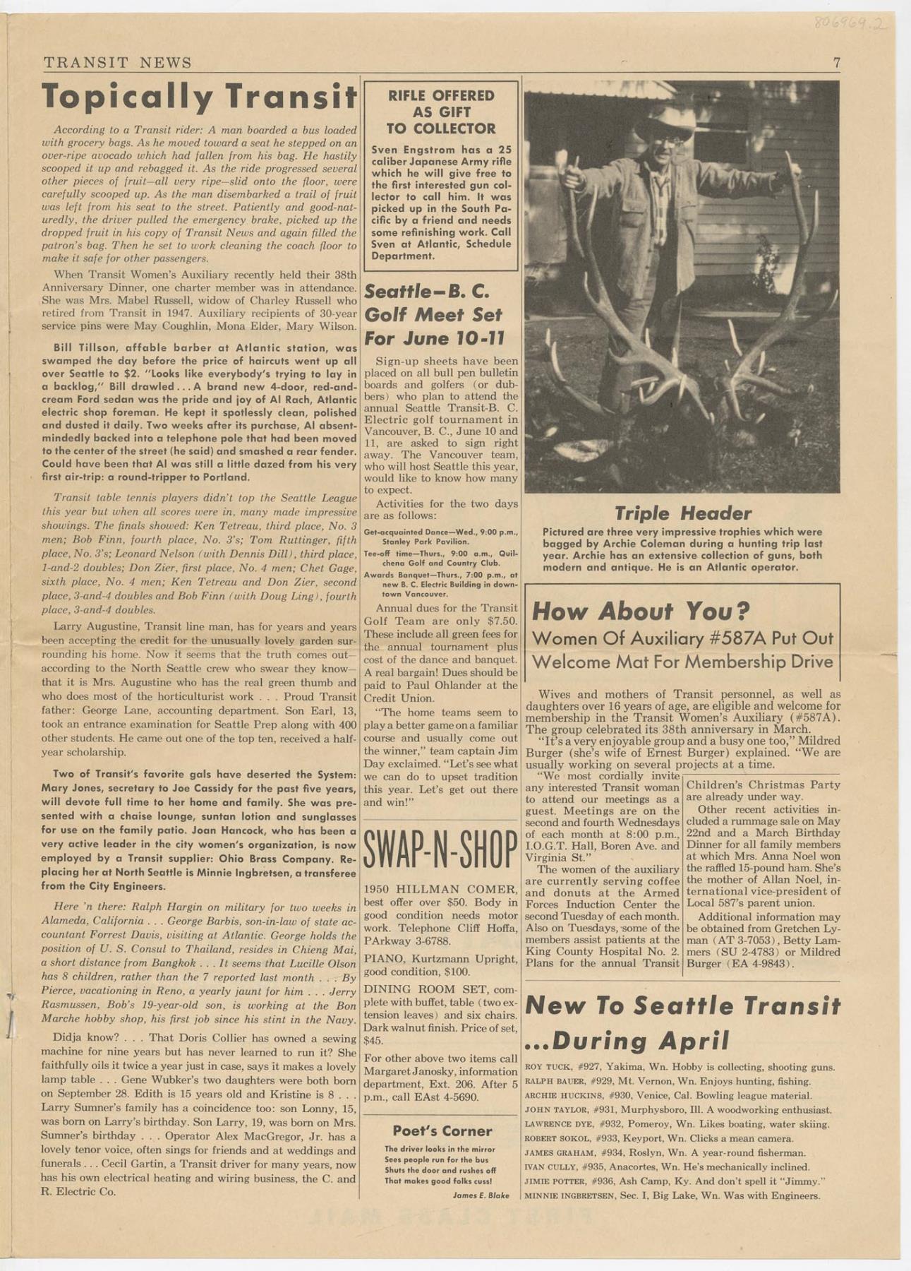 Image of Transit News, May, 1959