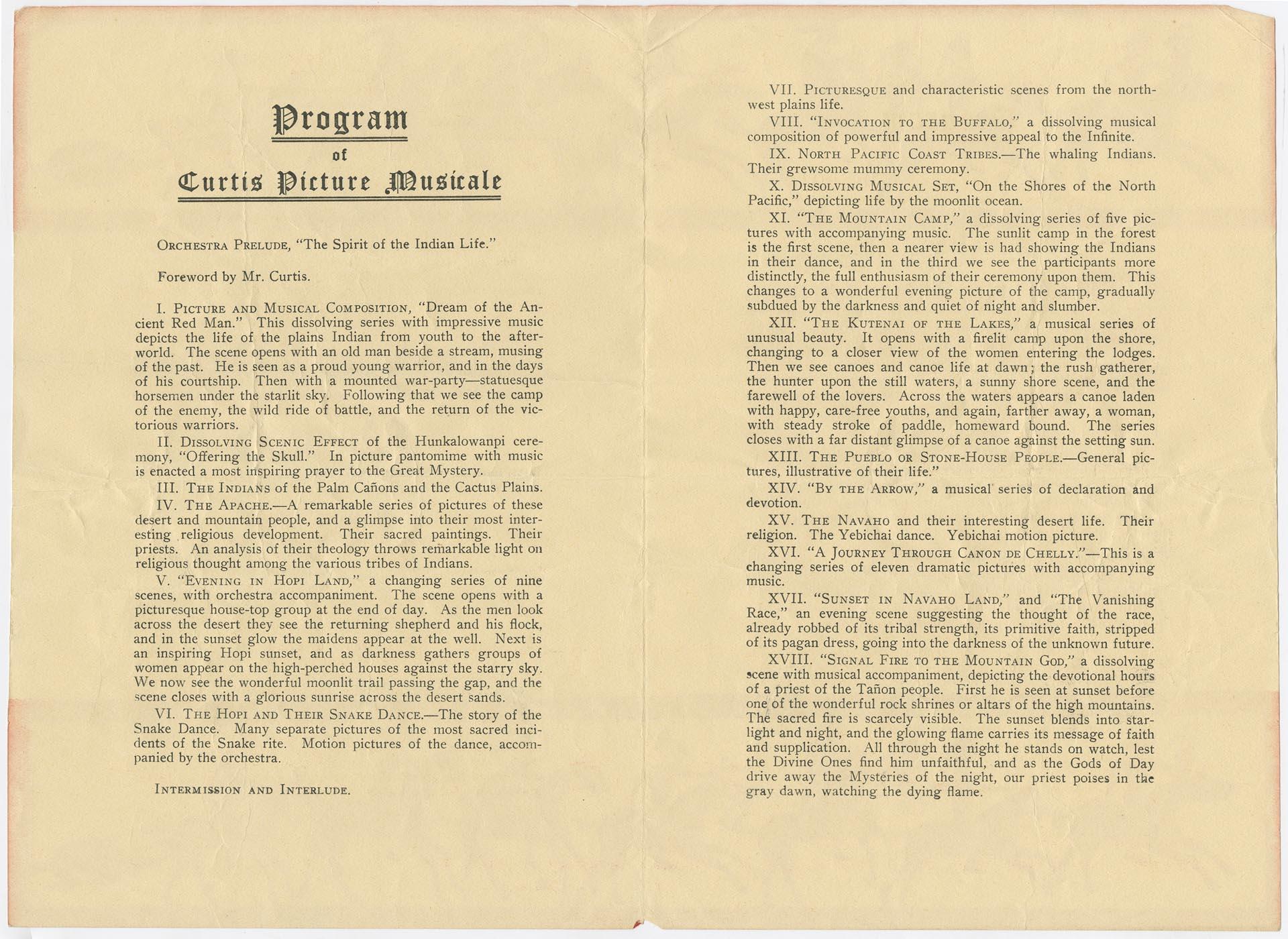Image of The Curtis Picture Musicale program, circa 1912