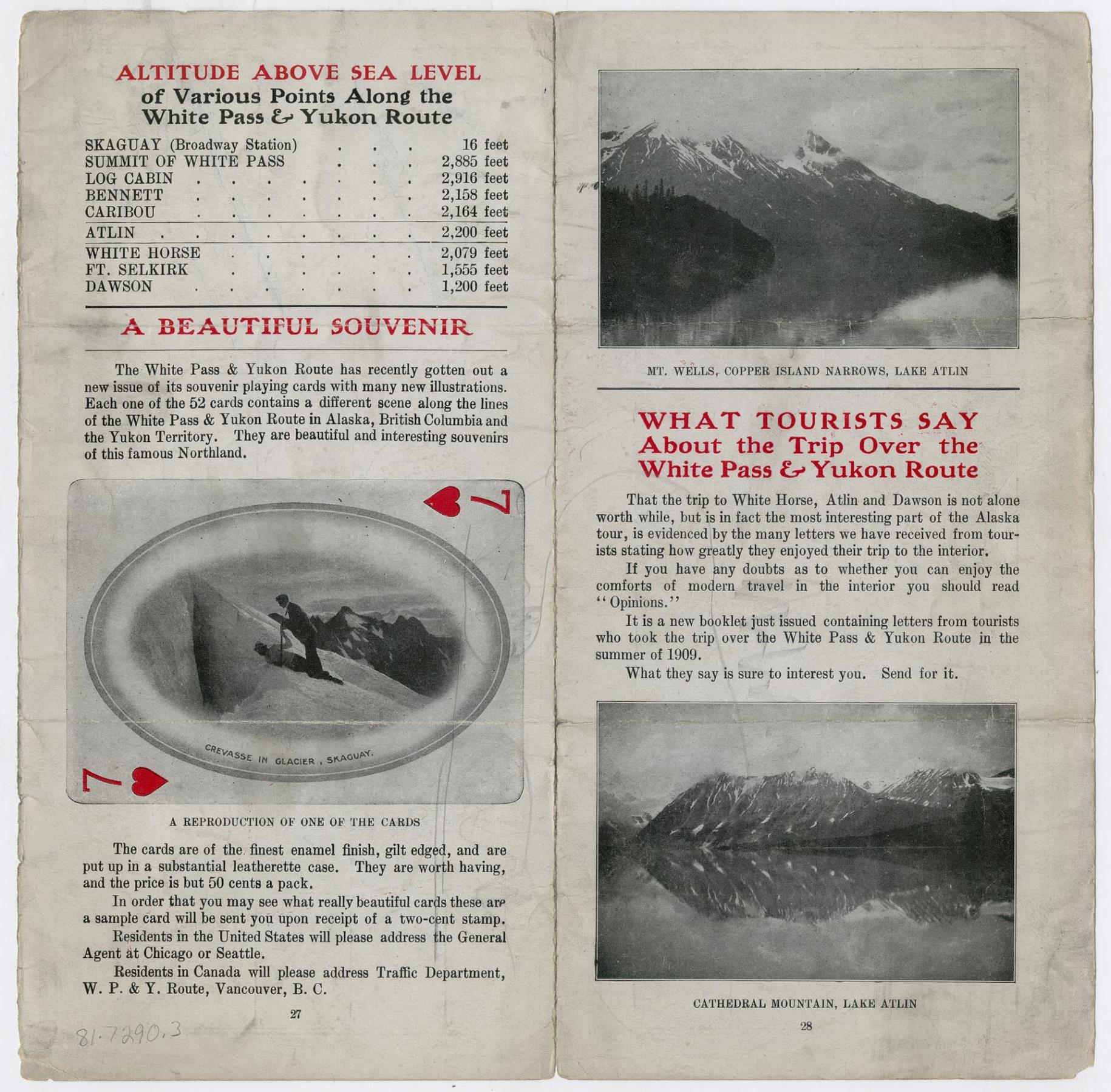 Image of White Pass & Yukon Route leaflet, circa 1910