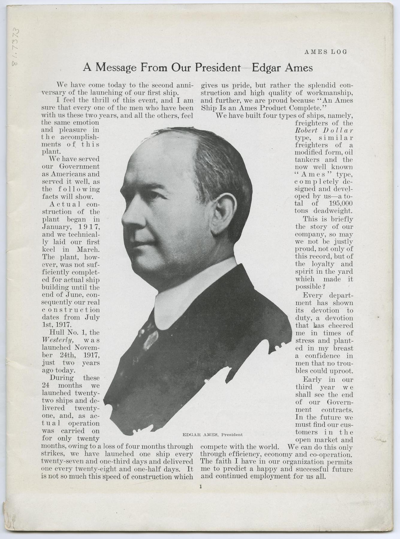 Image of Ames Log, Issue 21, November 24, 1919