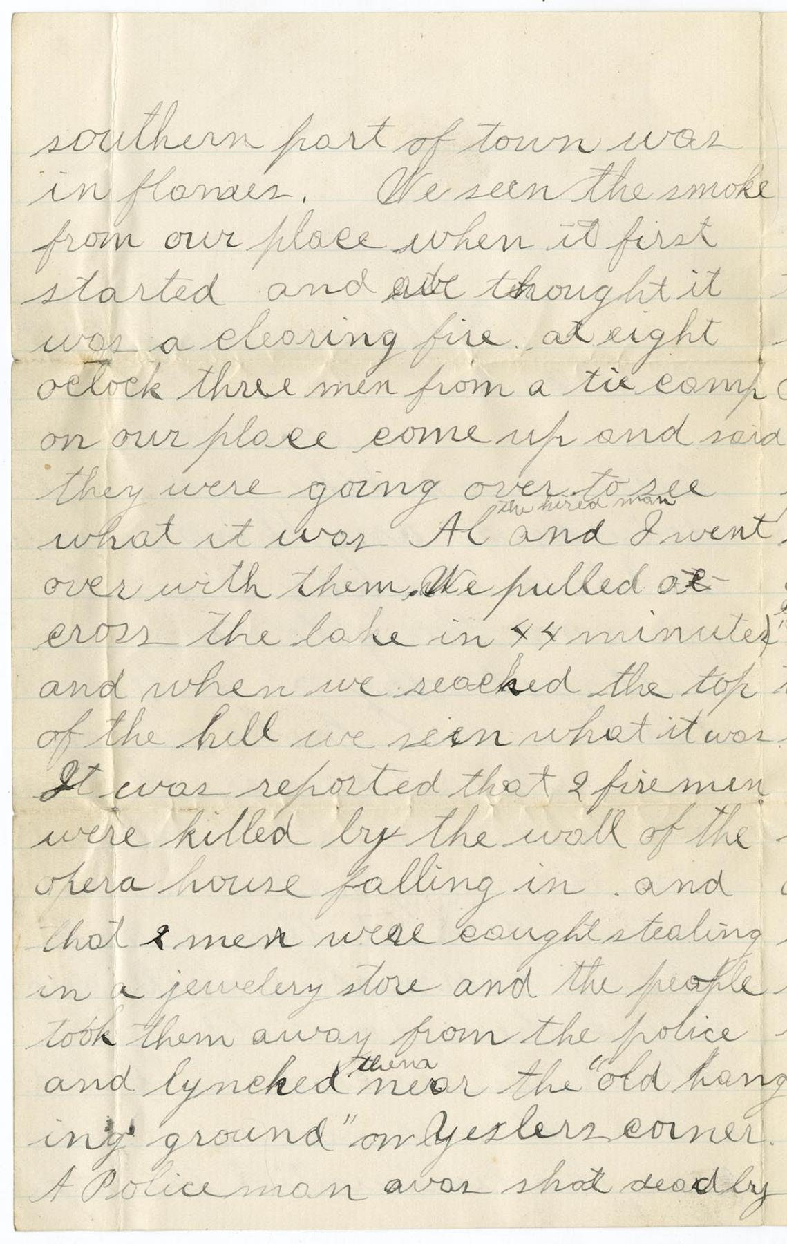 Image of Letter from Selden Burrows to his sister, Lillian, about the Seattle Fire, June 7, 1889