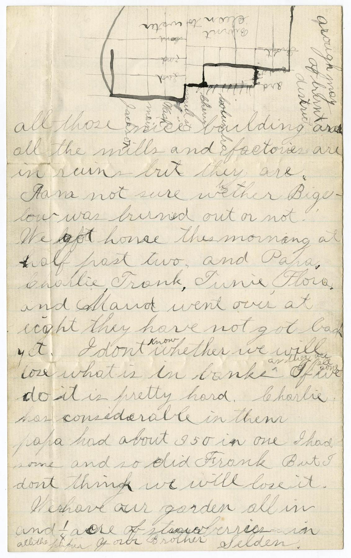 Image of Letter from Selden Burrows to his sister, Lillian, about the Seattle Fire, June 7, 1889