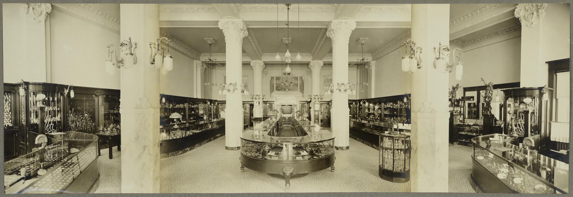 Image of Interior of Lawrence Moore Jewelers, Seattle, 1910