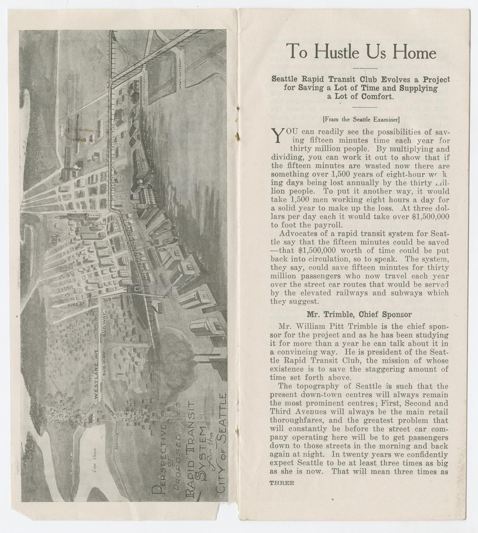 Image of Brochure promoting a rapid transit solution for Seattle, 1926