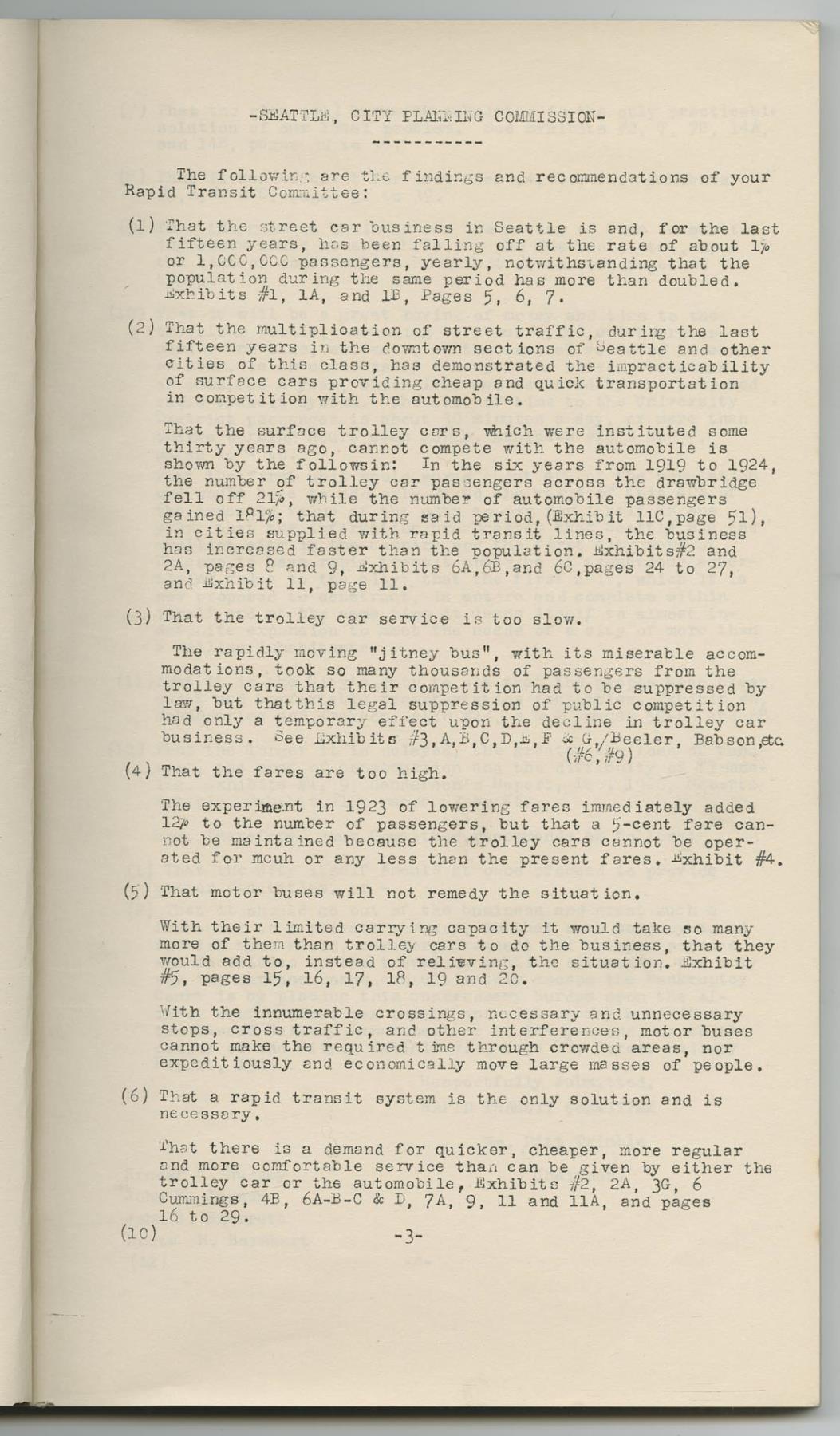 Image of Seattle Rapid Transit Report to the City Planning Commission, 1925
