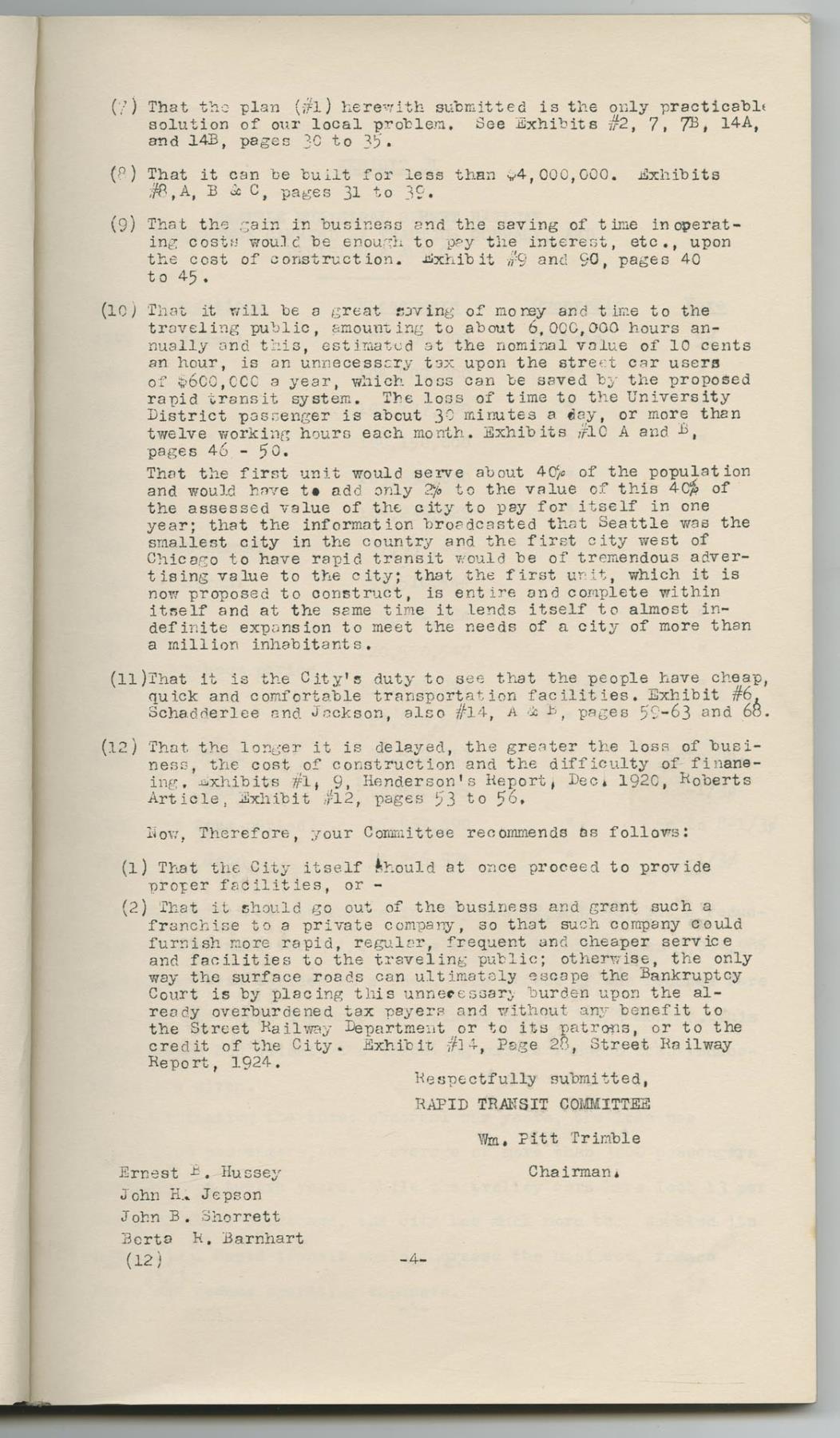 Image of Seattle Rapid Transit Report to the City Planning Commission, 1925