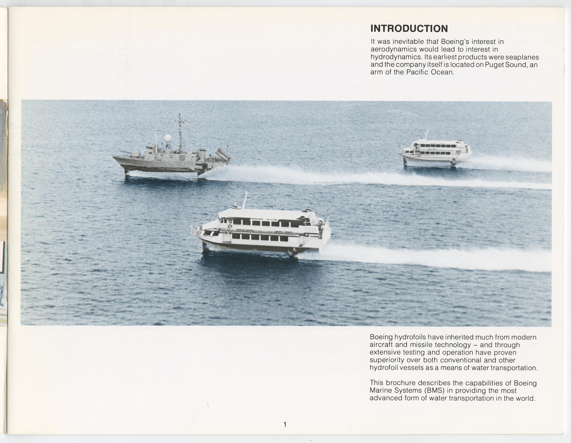 Image of Boeing Marine Systems brochure, circa 1972