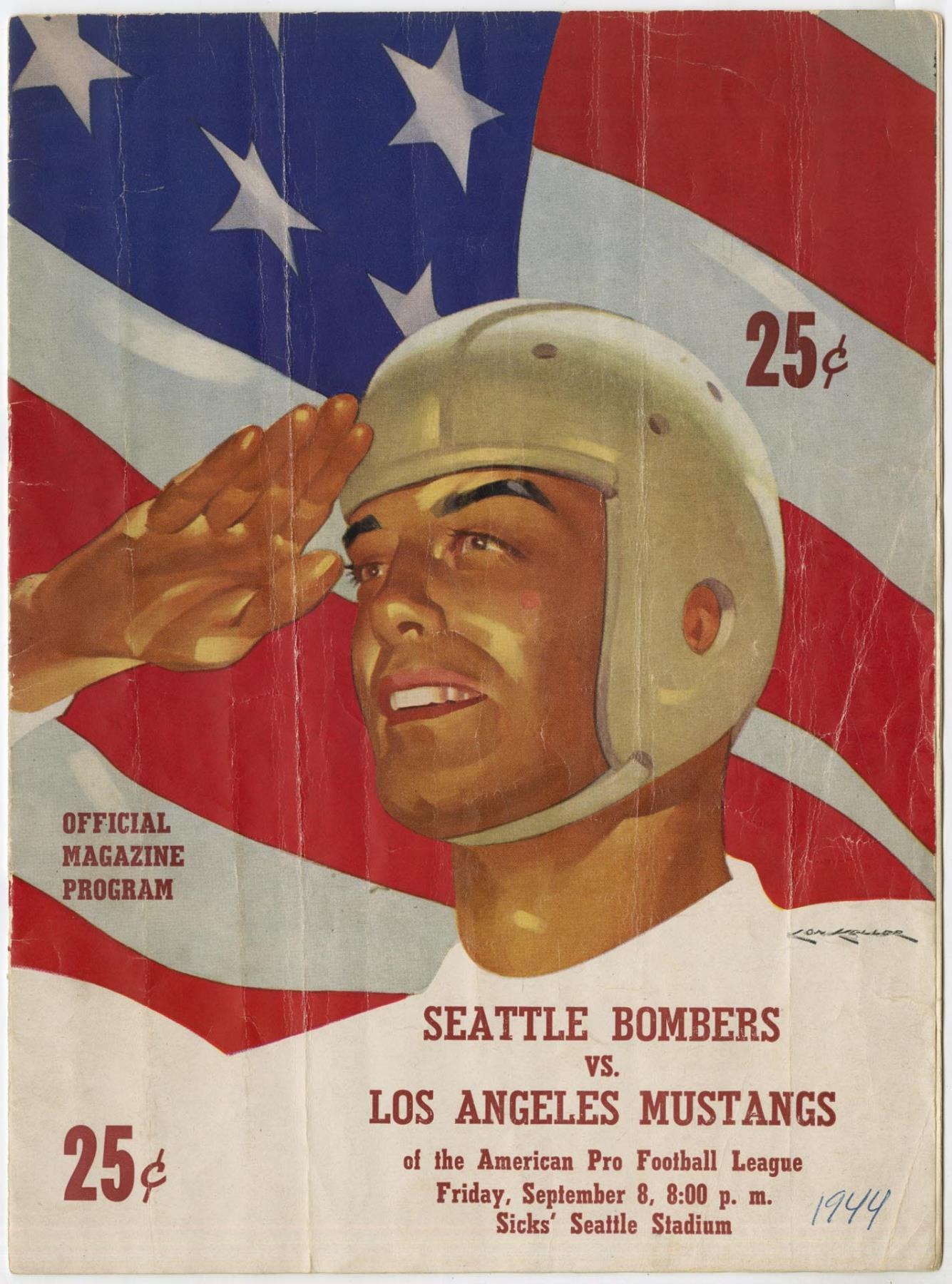 Image of Seattle Bombers football program, September 8, 1944