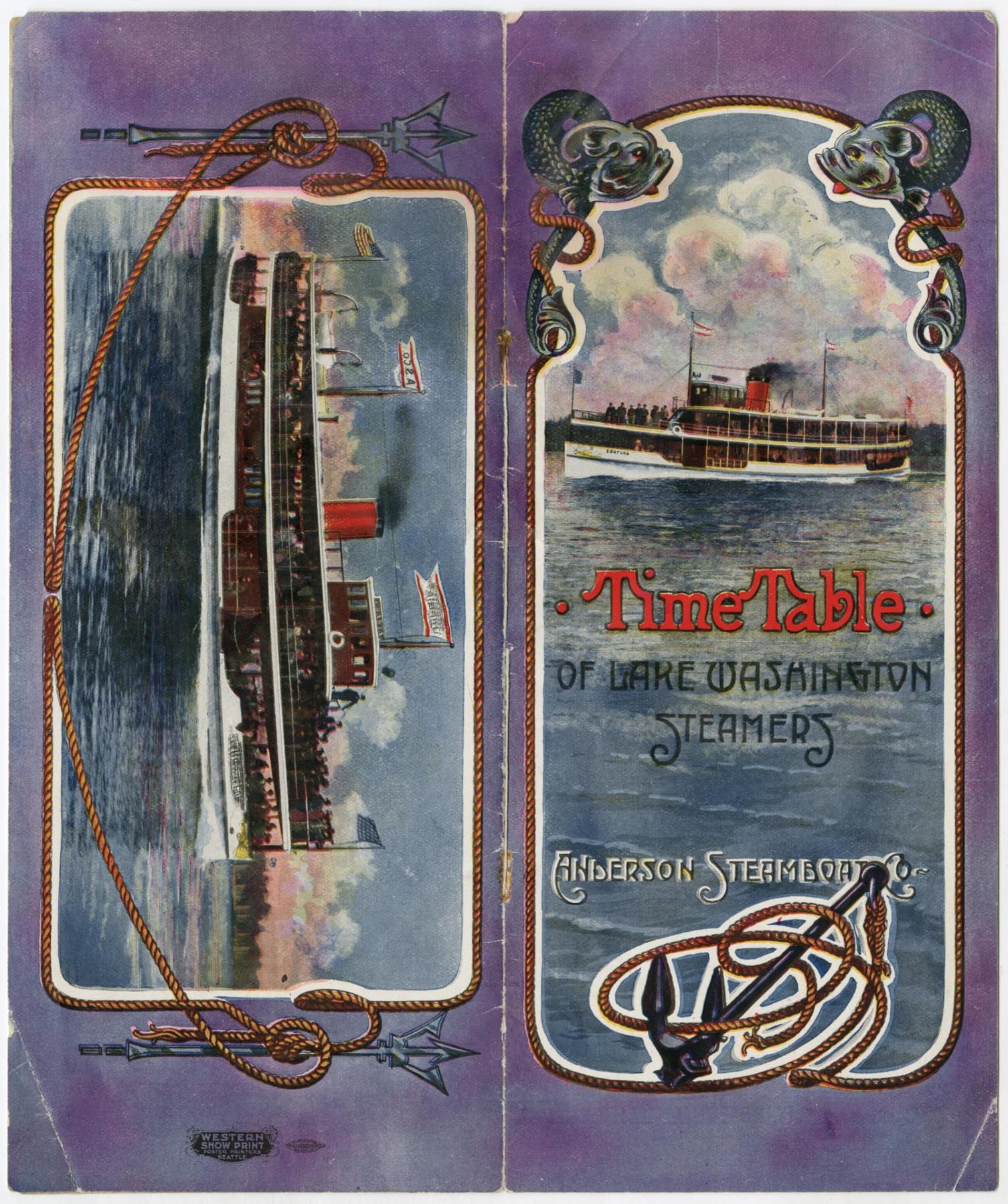Image of Timetable of Lake Washington Steamers, 1916