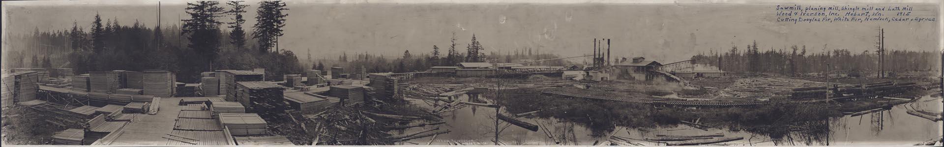 Image of Wood & Iverson sawmill panorama, Hobart, 1915