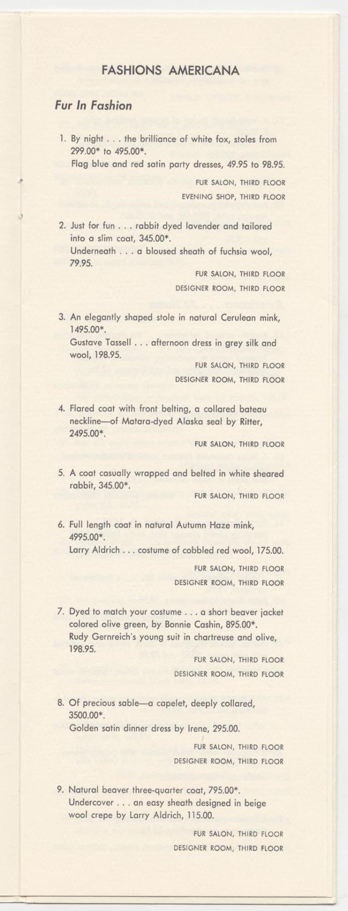 Image of Symphoneve Americana fashion show program, Seattle, October 22, 1959