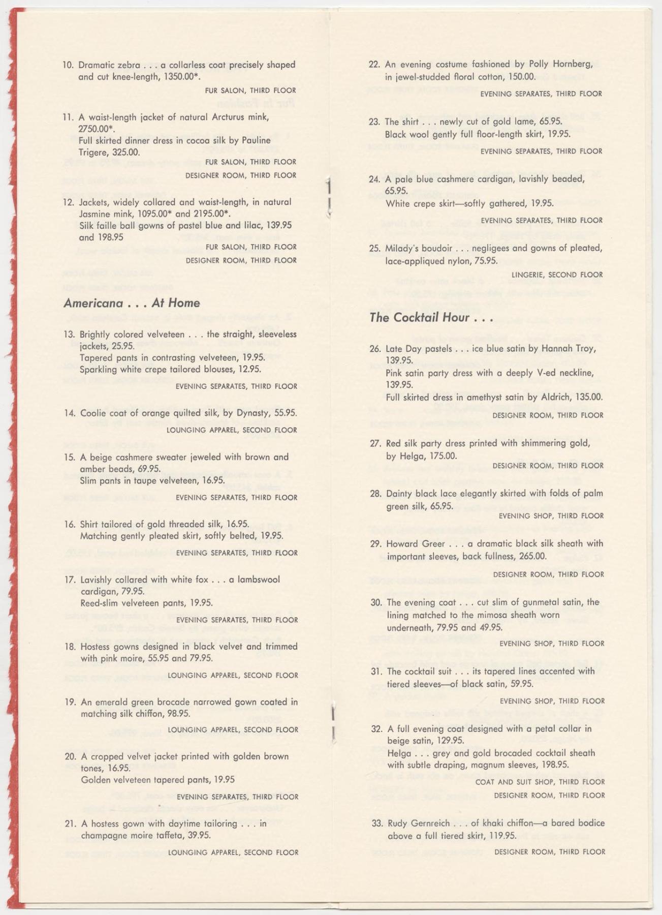 Image of Symphoneve Americana fashion show program, Seattle, October 22, 1959
