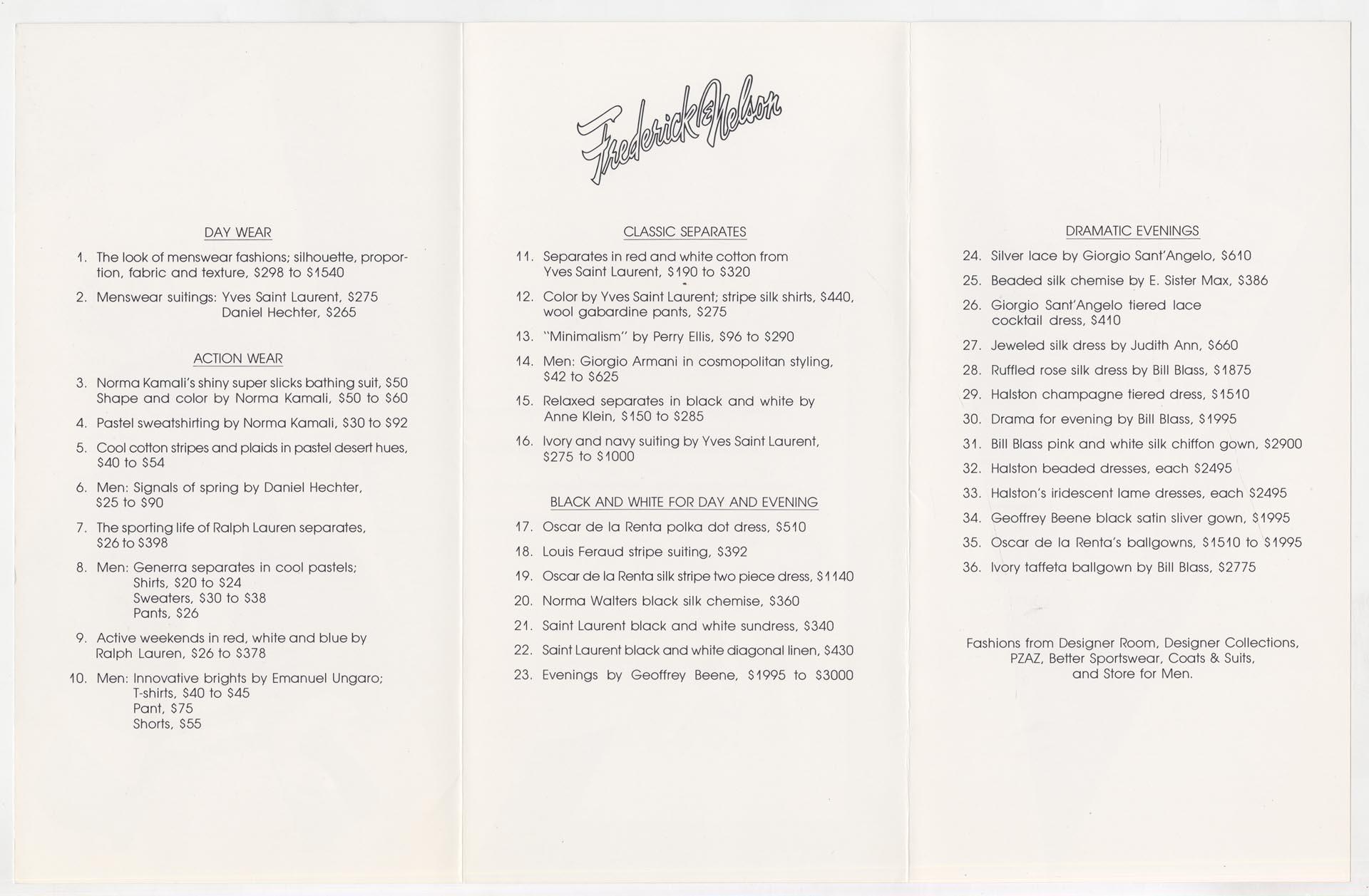 Image of International Fashion Show program, Seattle, 1983