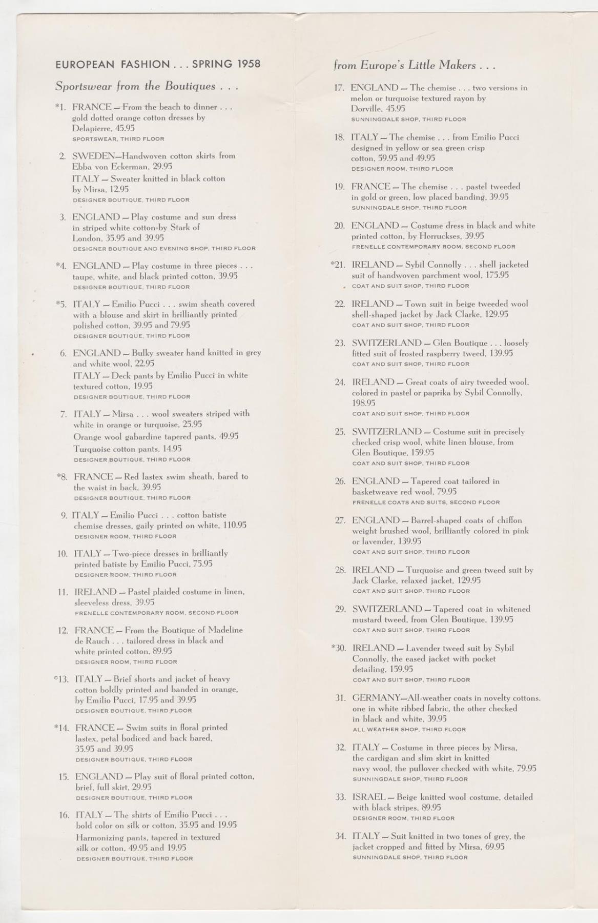 Image of Imports fashion show program, Seattle, 1958