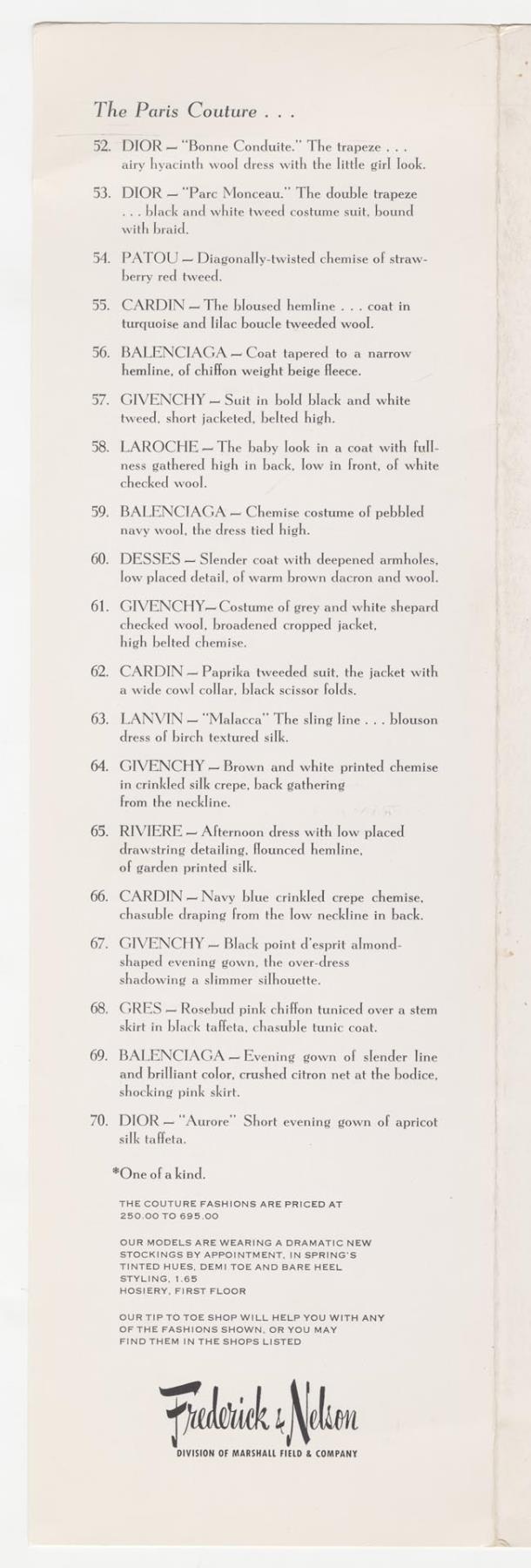 Image of Imports fashion show program, Seattle, 1958