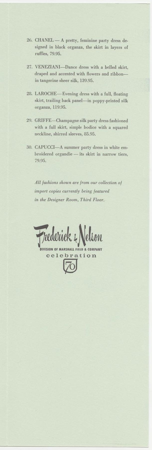 Image of Import Copies fashion show program, Seattle, 1960