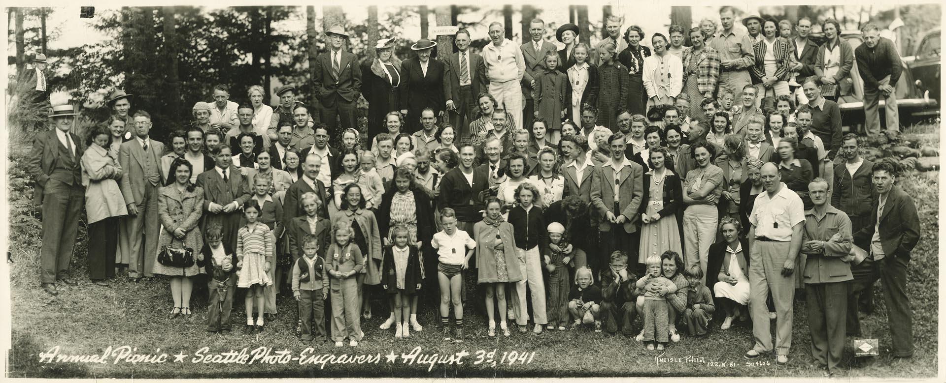 Image of Seattle Photo-Engravers Union picnic, August 3, 1941