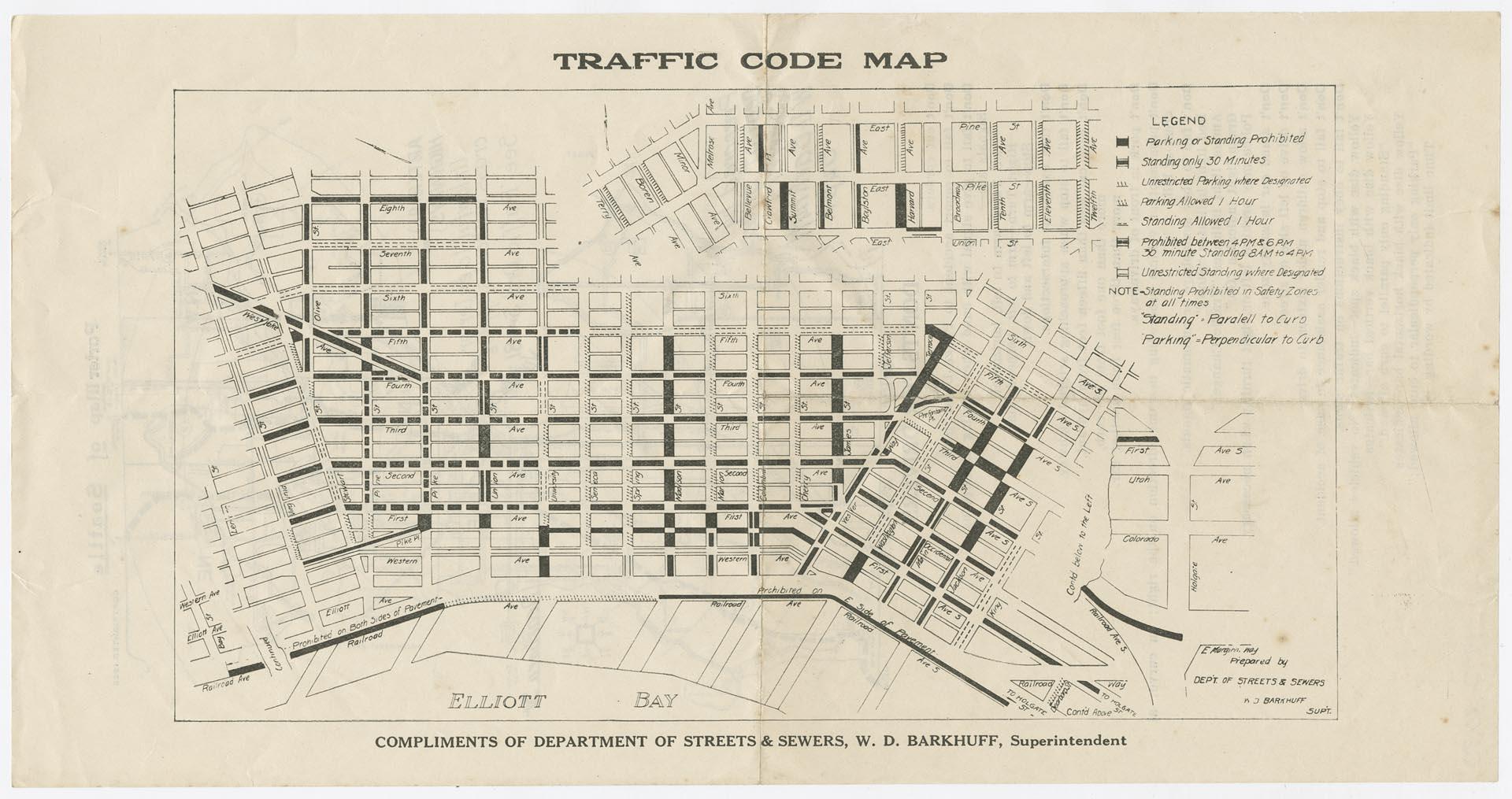 Image of Traffic Code Map, Seattle, circa 1923