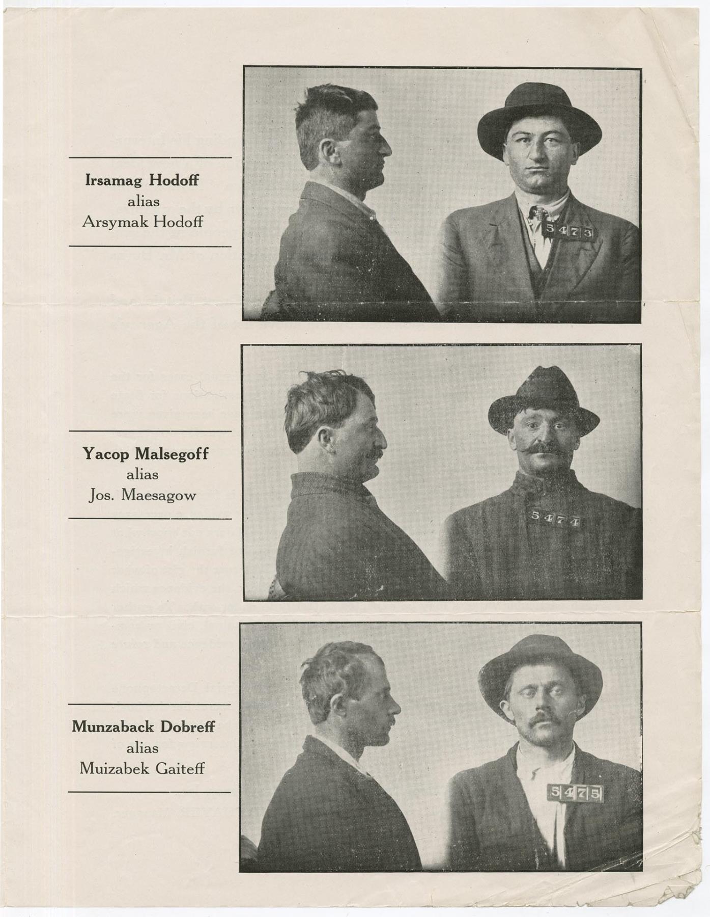 Image of William J. Burns International Detective Agency circular, April 20, 1914