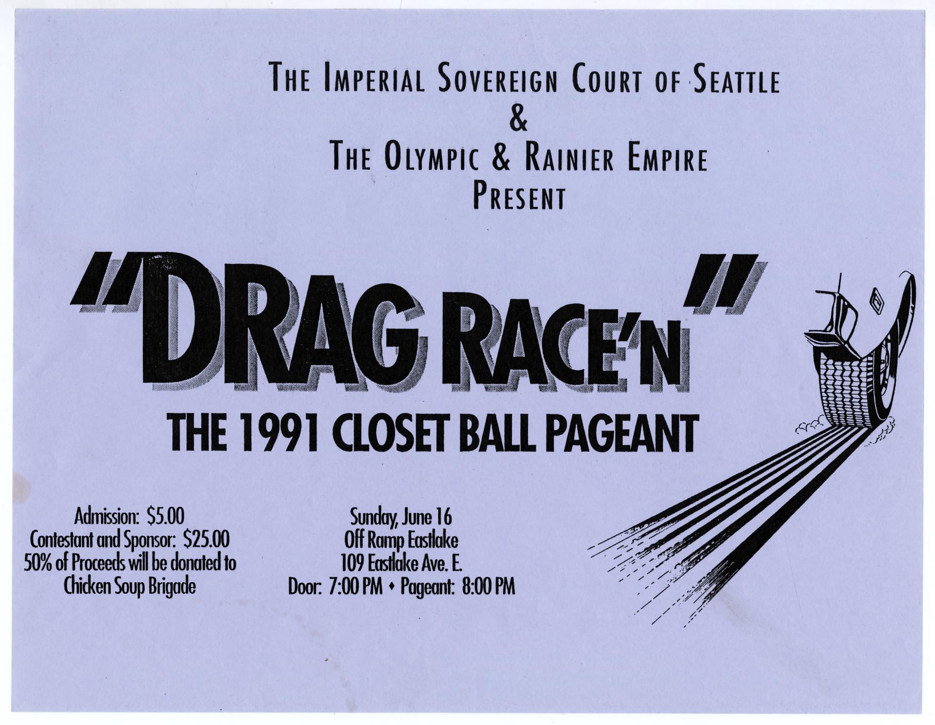 Image of Drag Race'N poster, June 16, 1991