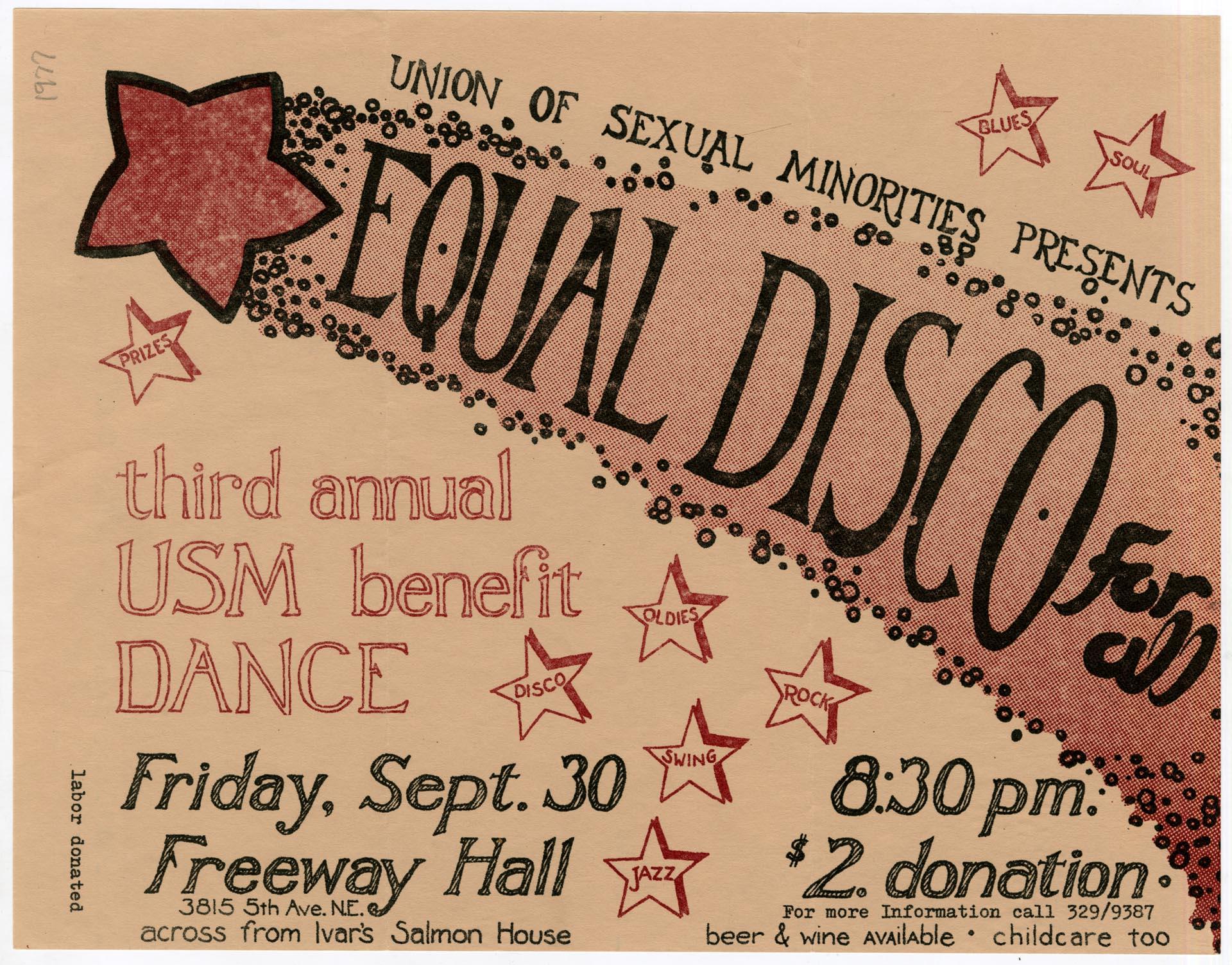Image of Equal Disco for All benefit dance poster, September 30, 1977