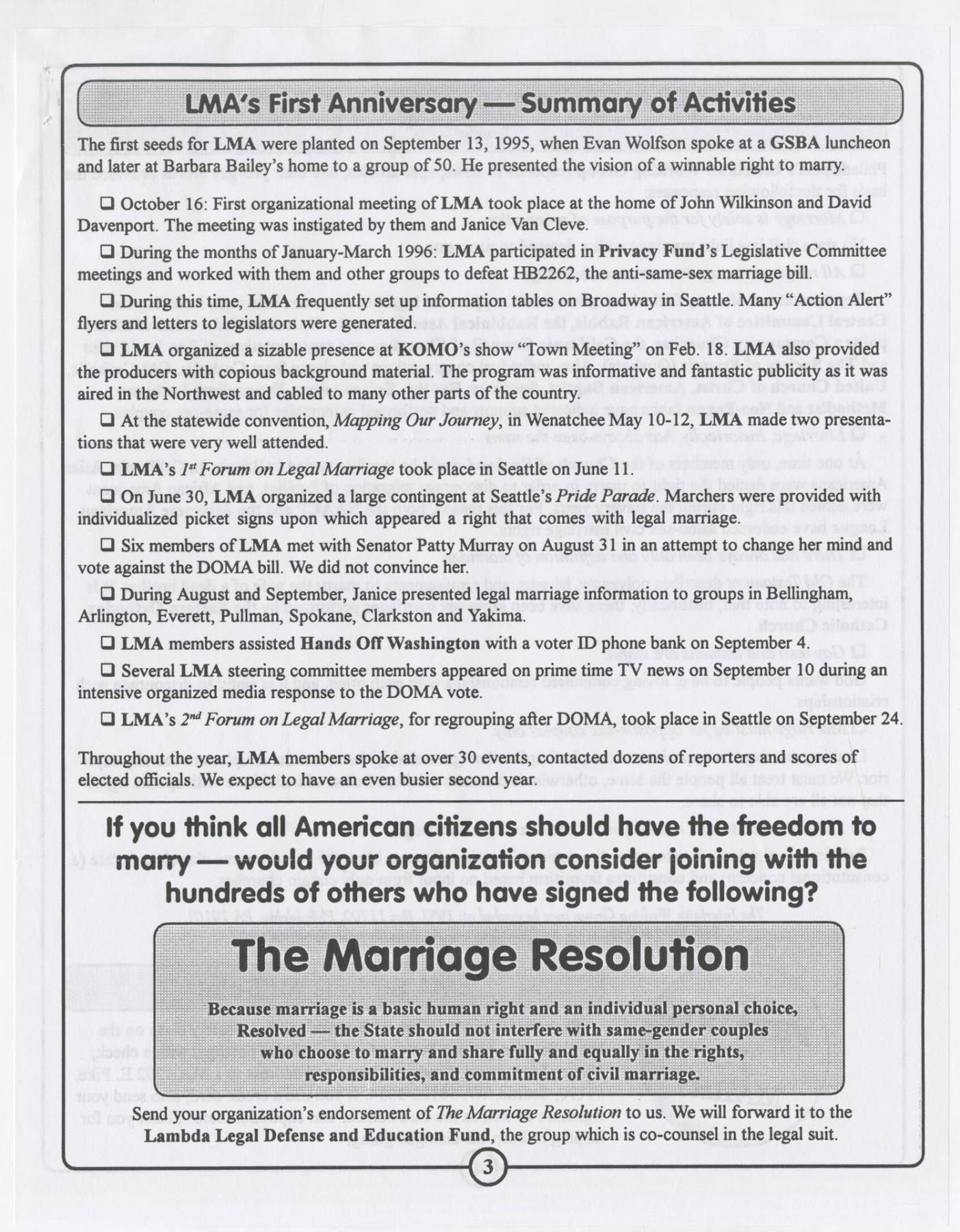 Image of LMA Marriage News, 1996