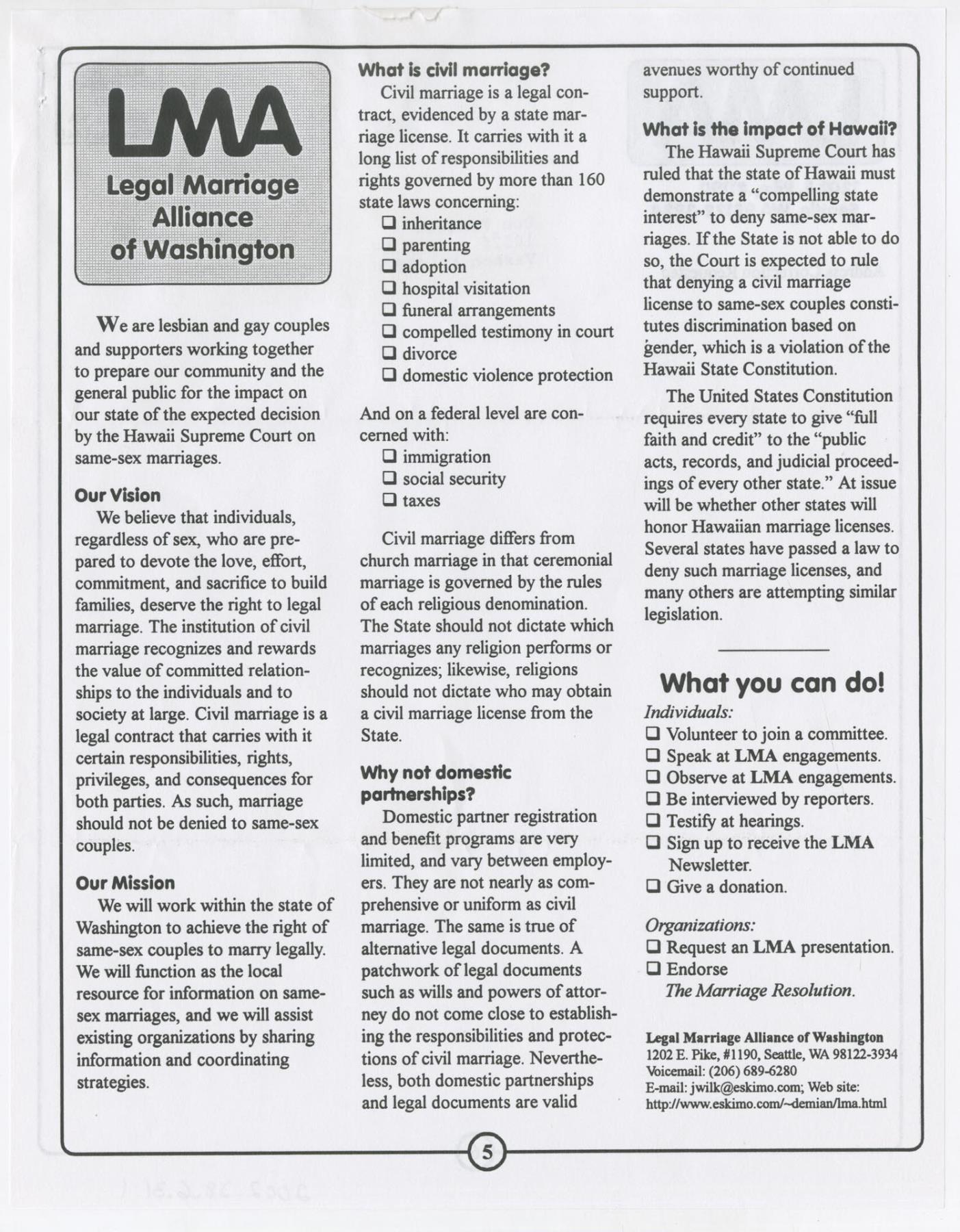 Image of LMA Marriage News, 1996