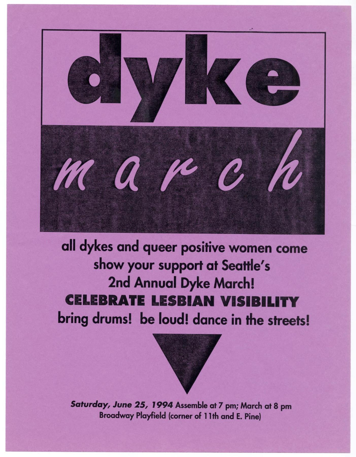 Image of Dyke March poster, June 25, 1994