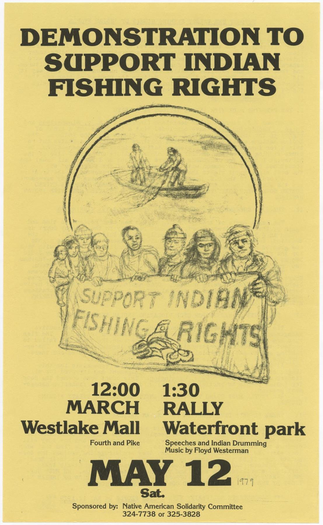 Image of Poster for Indian Fishing Rights demonstration, May 12, 1979