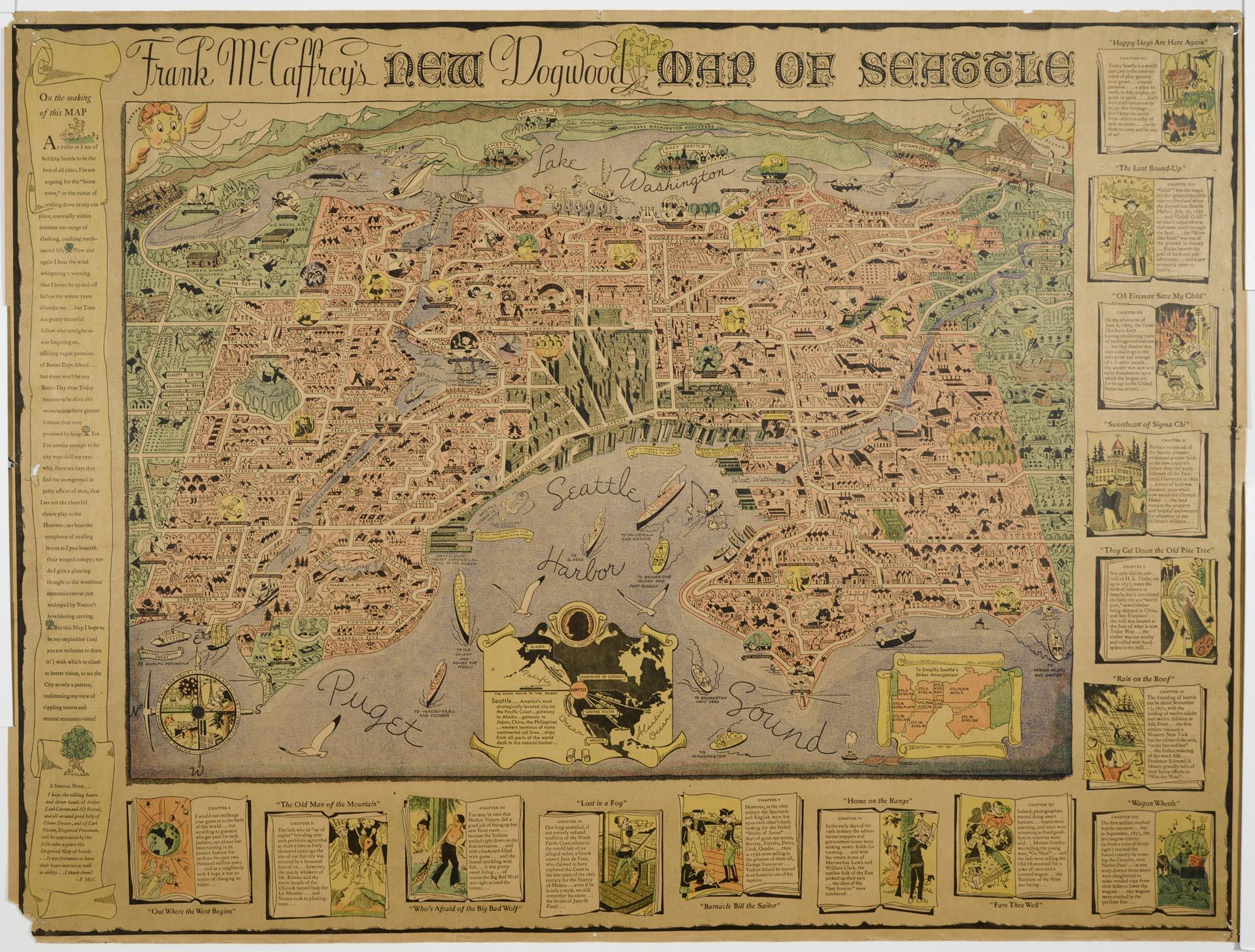 Image of Frank McCaffrey's New Dogwood Map of Seattle, 1934