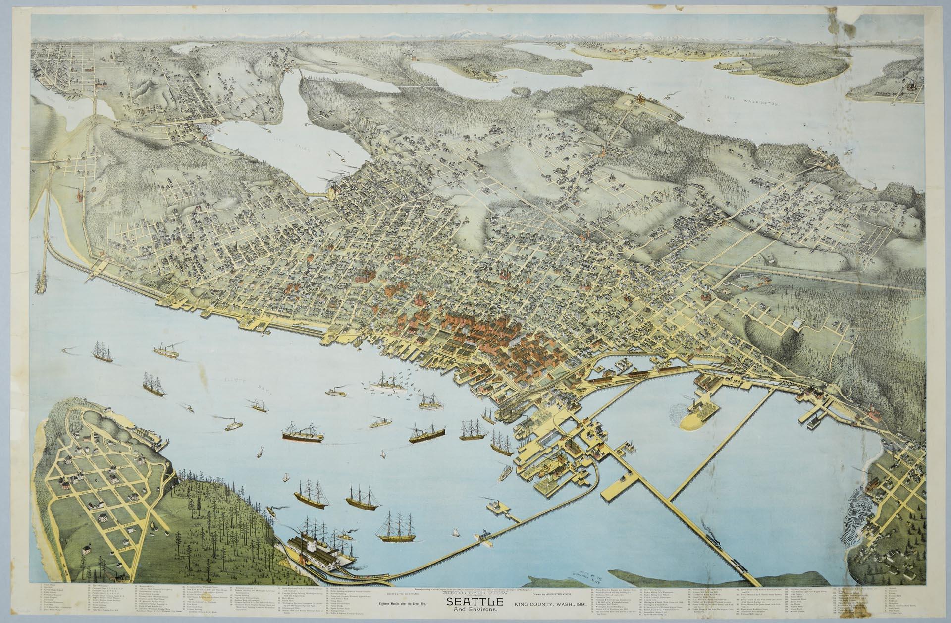 Image of Seattle and Environs, Eighteen Months after the Great Fire, 1891
