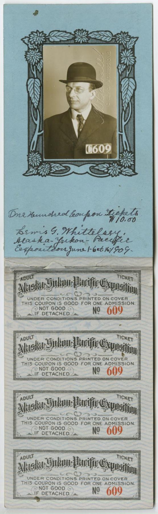 Image of AYPE ticket book, Seattle, 1909