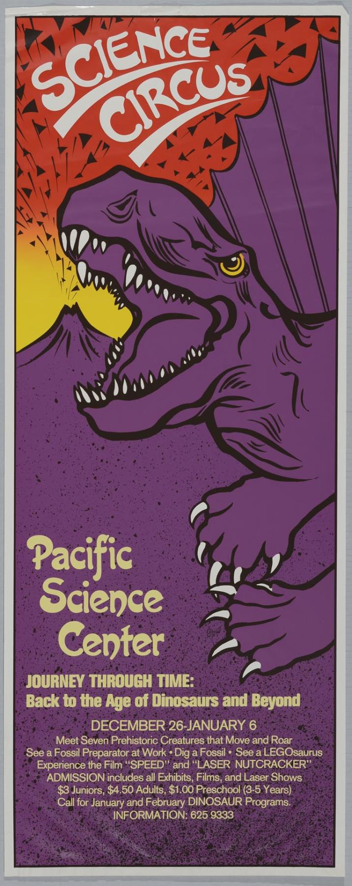 Image of Journey Through Time exhibit at Pacific Science Center poster, 1985