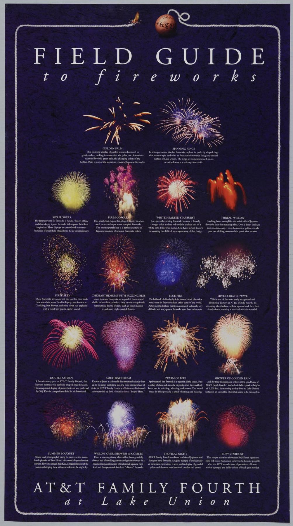 Image of AT&T July 4th fireworks poster, Seattle, circa 1997