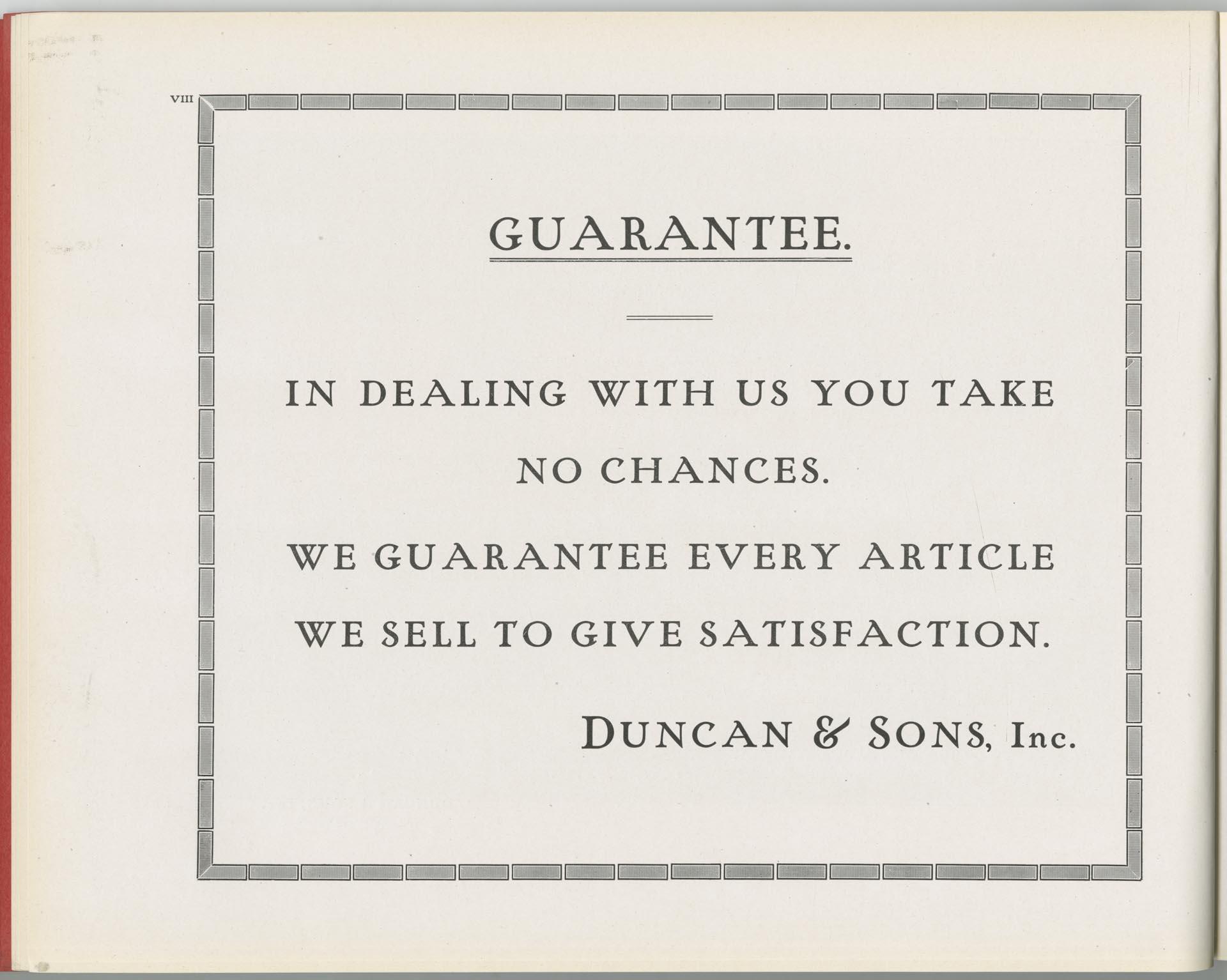 Image of Duncan & Sons catalog, circa 1920