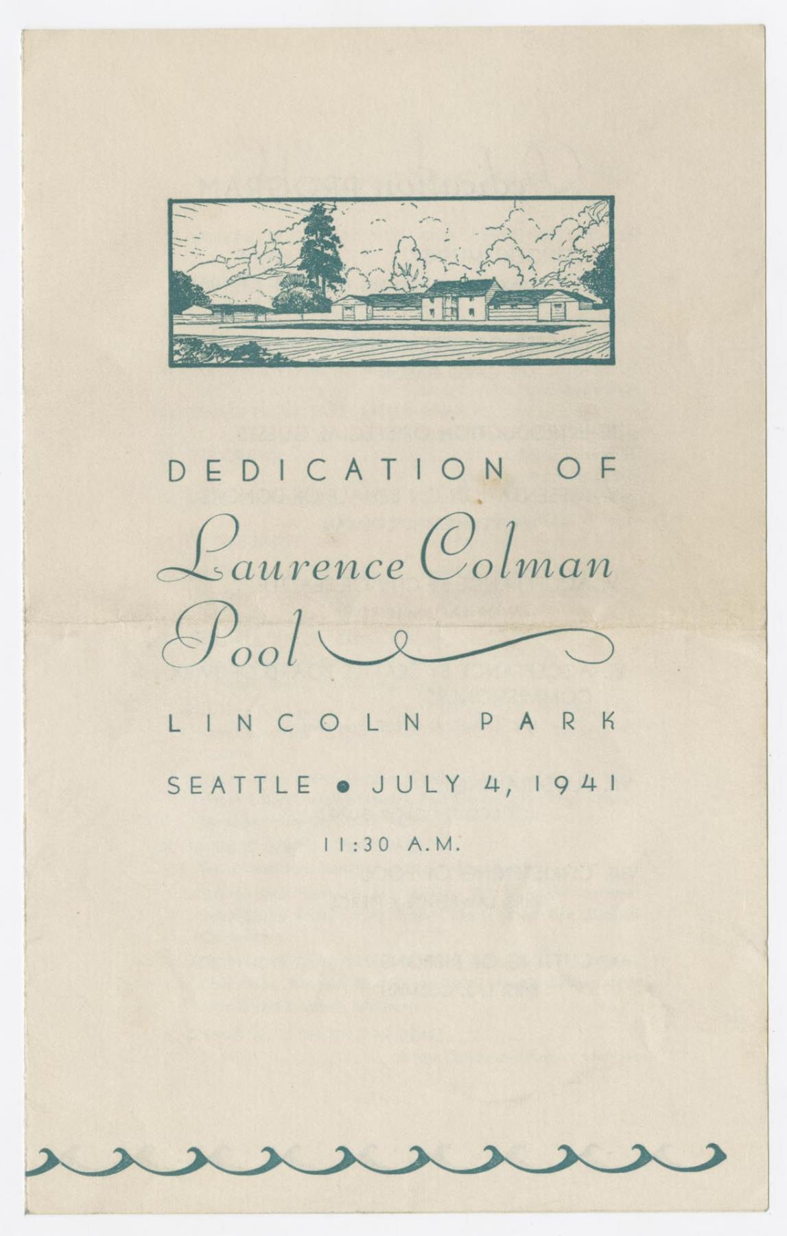 Image of Program for the dedication of Colman Pool, Seattle, July 4, 1941