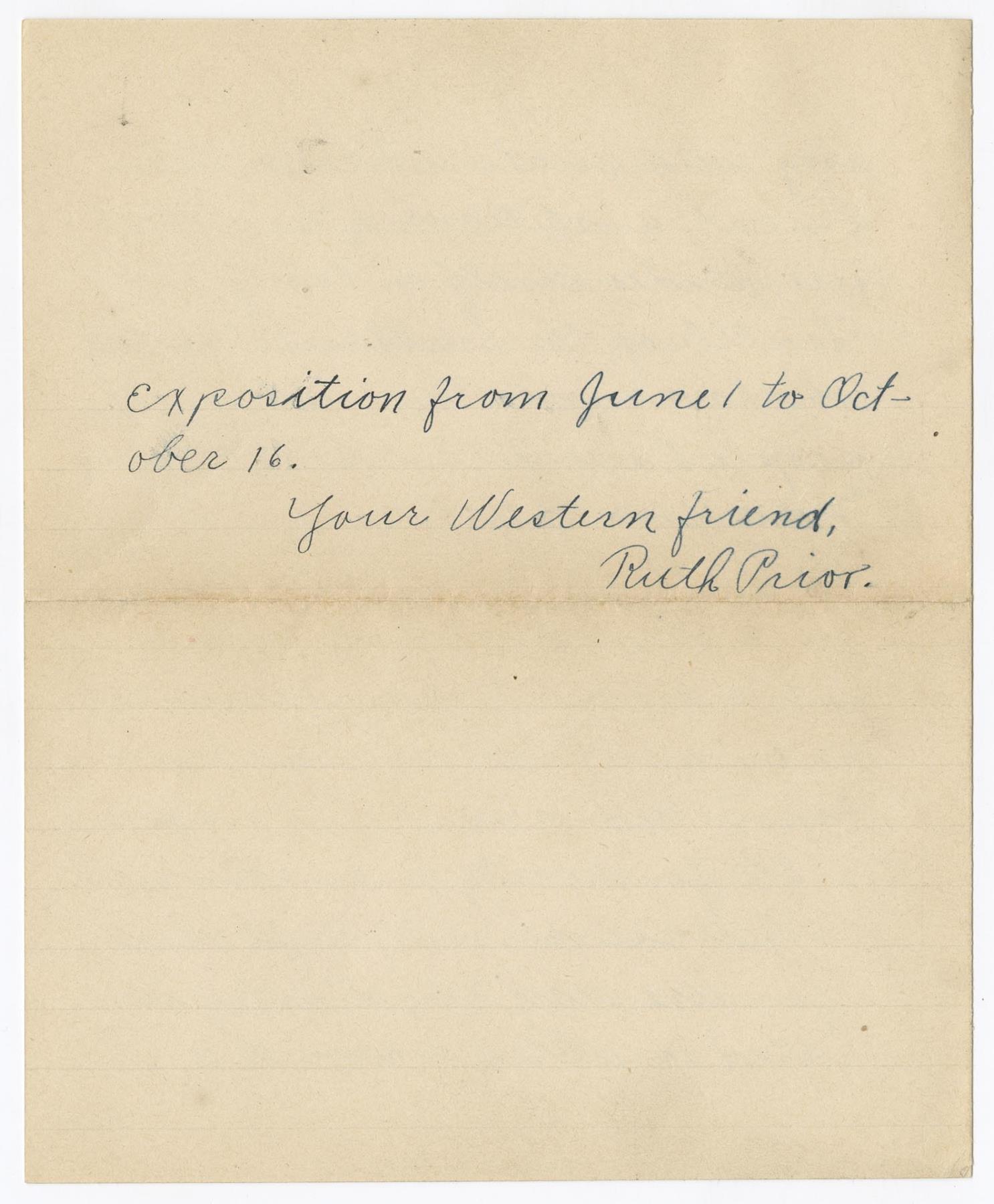 Image of Letter written by Seattle student promoting the AYPE, March 5, 1909