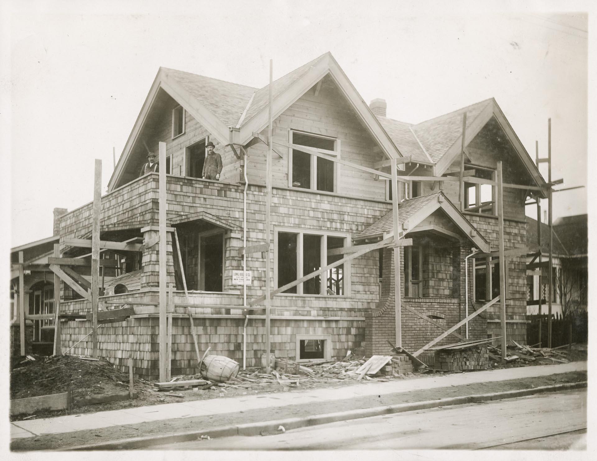 Image of House under construction by Long Building Company, Seattle, circa 1920