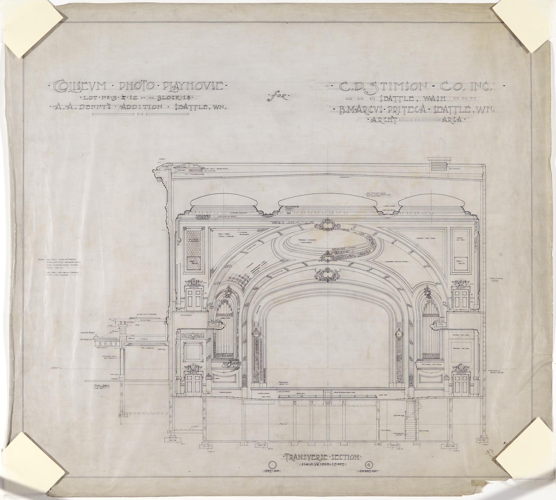 Image of Transverse section of the Coliseum Theater building, Seattle, 1915