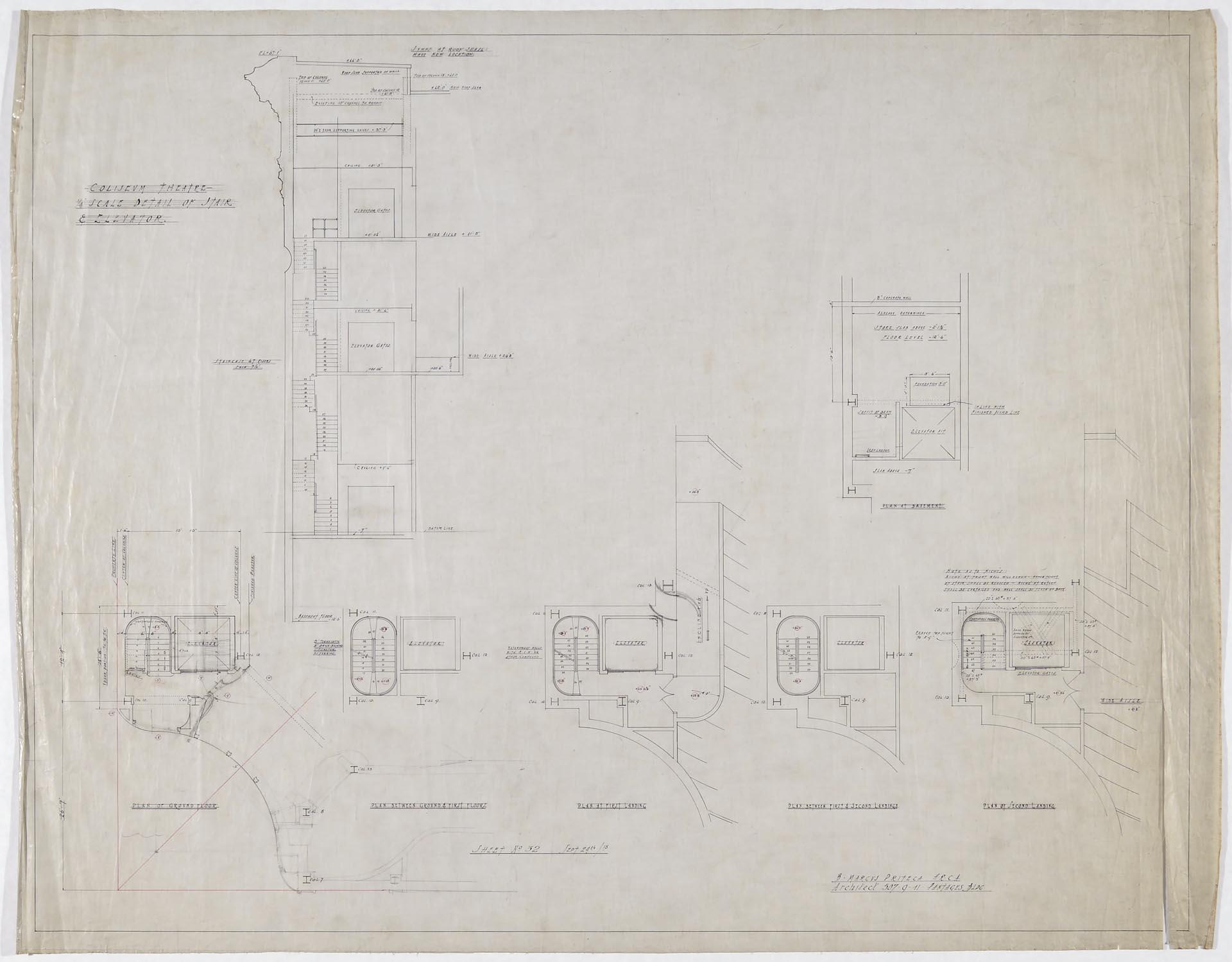 Image of Stair and elevator details, Coliseum Theater, Seattle, 1915