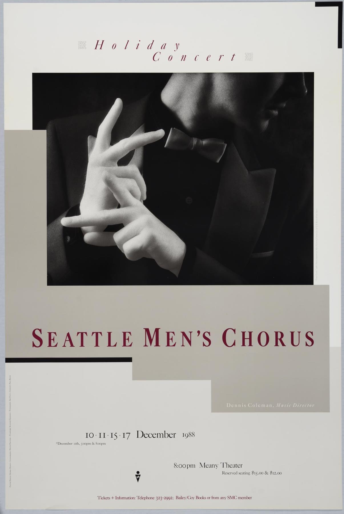 Image of Seattle Men's Chorus Holiday Concert poster, December 1988