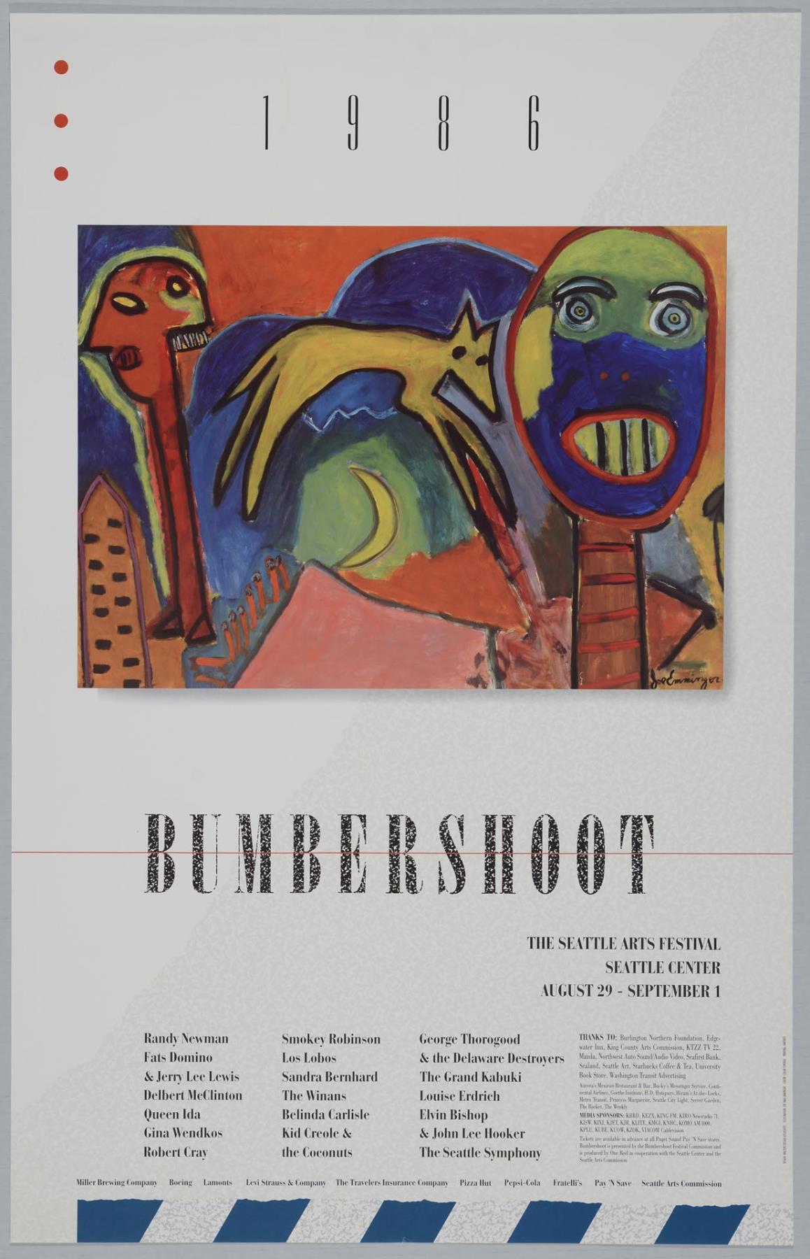 Image of Bumbershoot poster, Seattle, August 29 - September 1, 1986