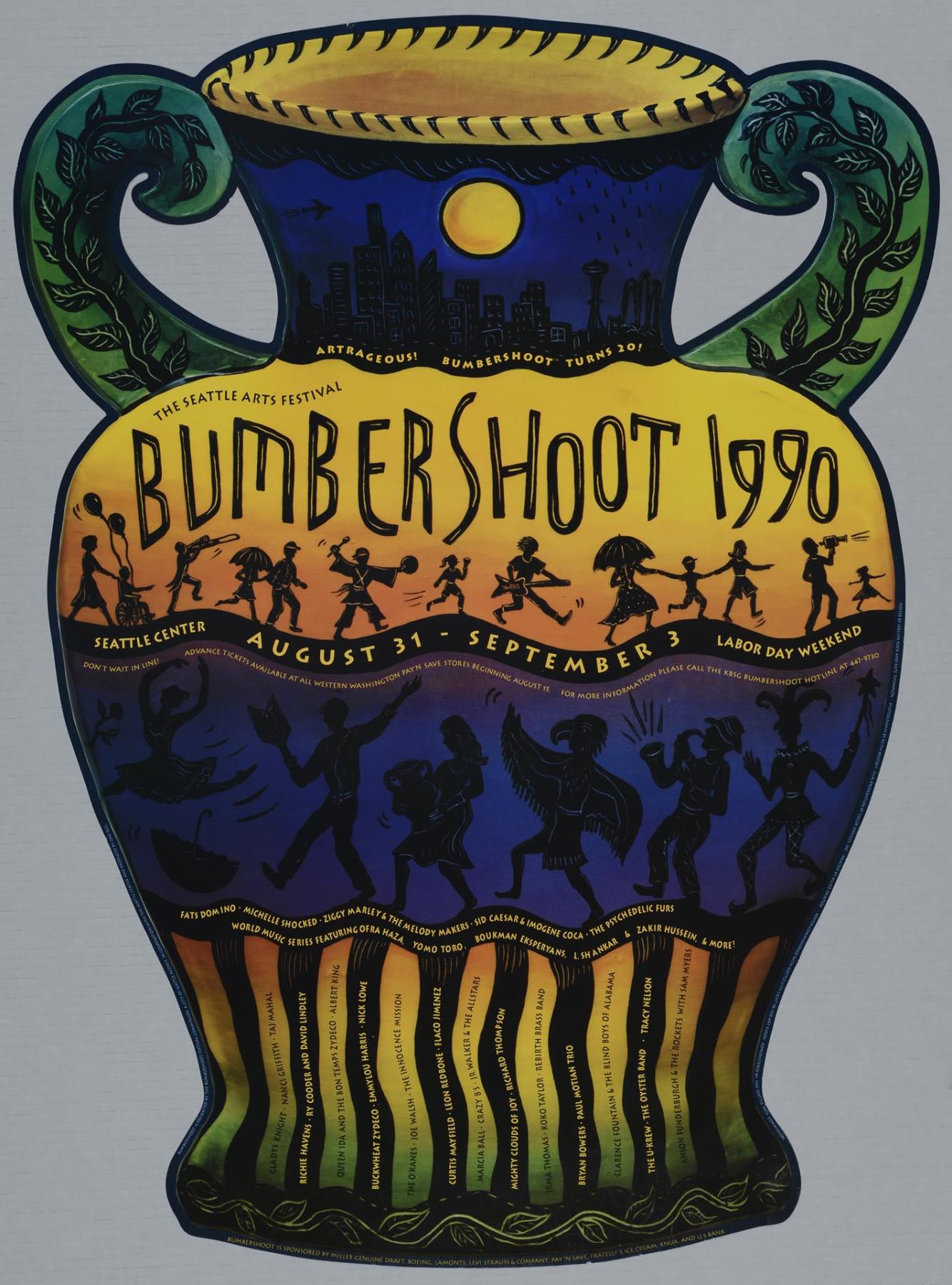 Image of Bumbershoot poster, Seattle, August 31 - September 3, 1990