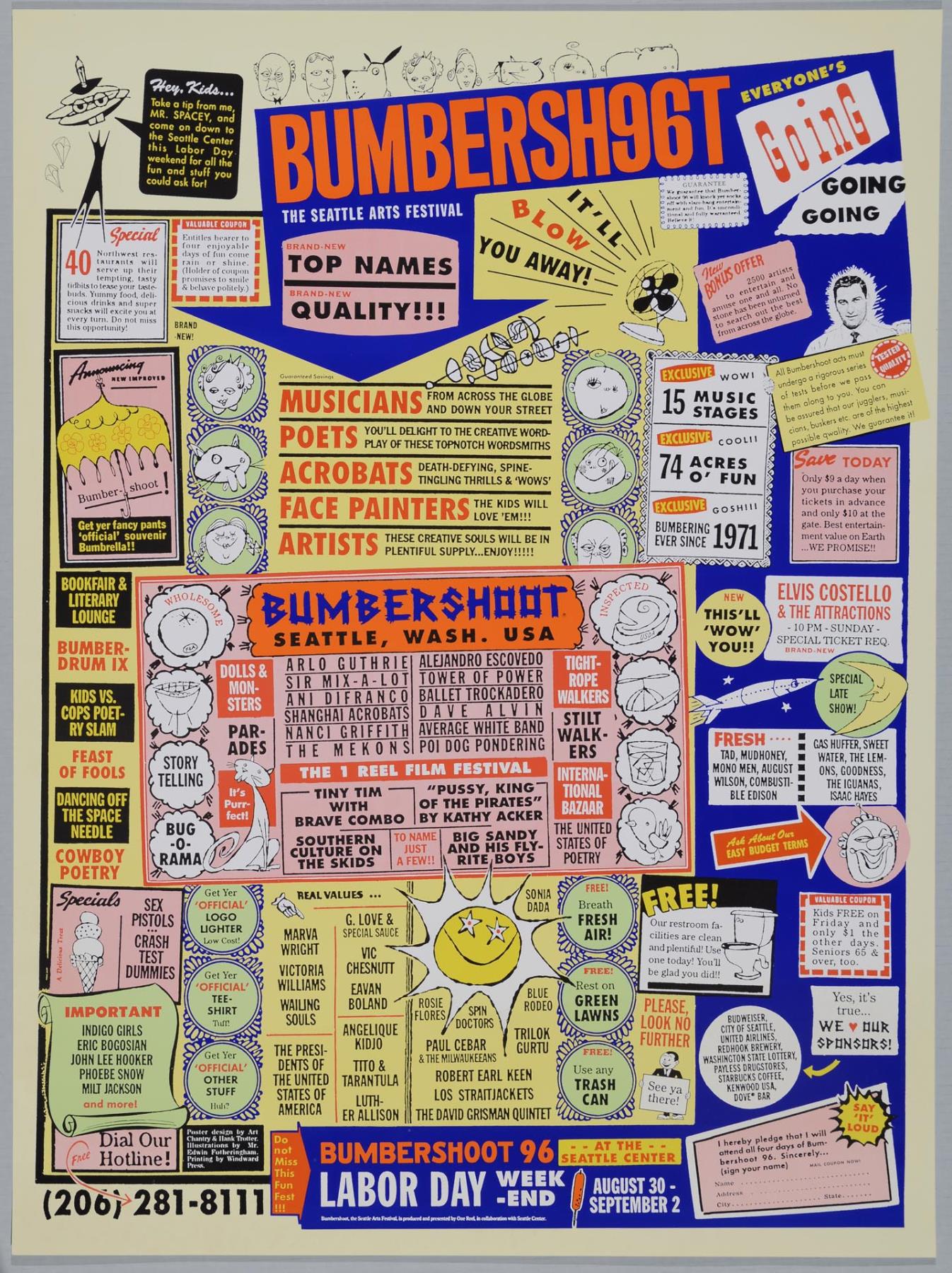 Image of Bumbershoot poster, Seattle, August 30 - September 2, 1996
