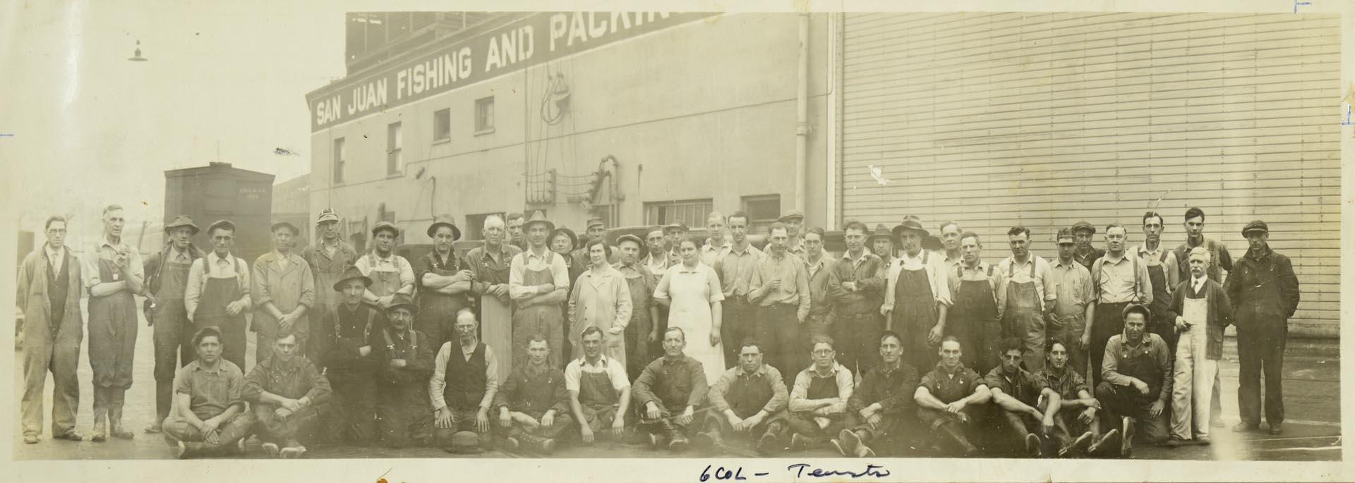 Image of San Juan Fishing and Packing employees, circa 1935